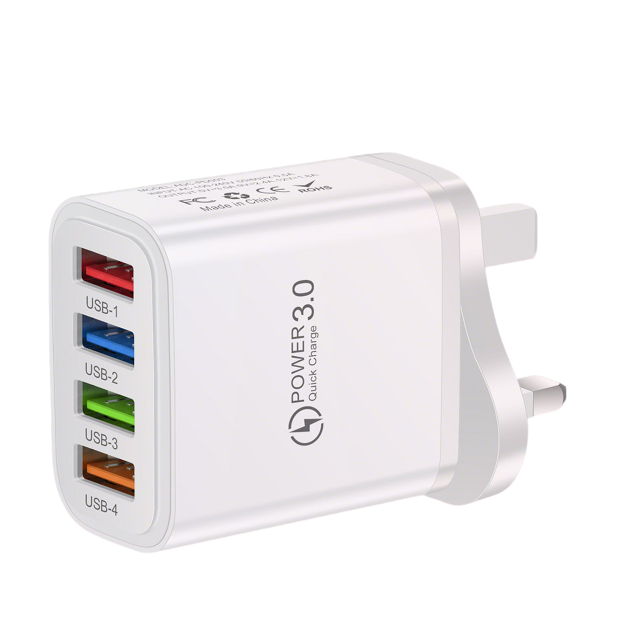 Universal USB Charging Block 4 Port 2.56" x 1.77" x 1.1" 6