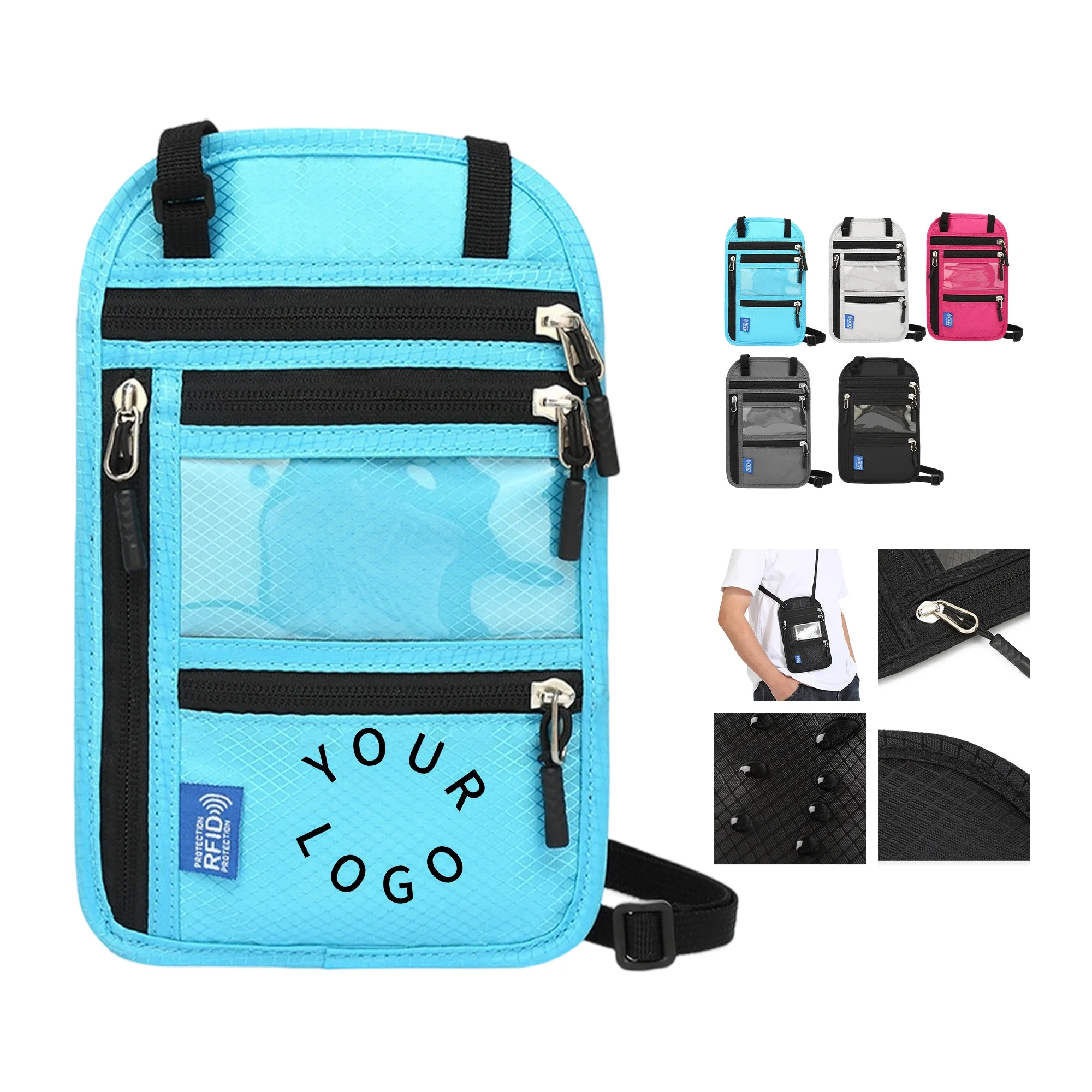 Neck Strap Passport Holder with Window 1
