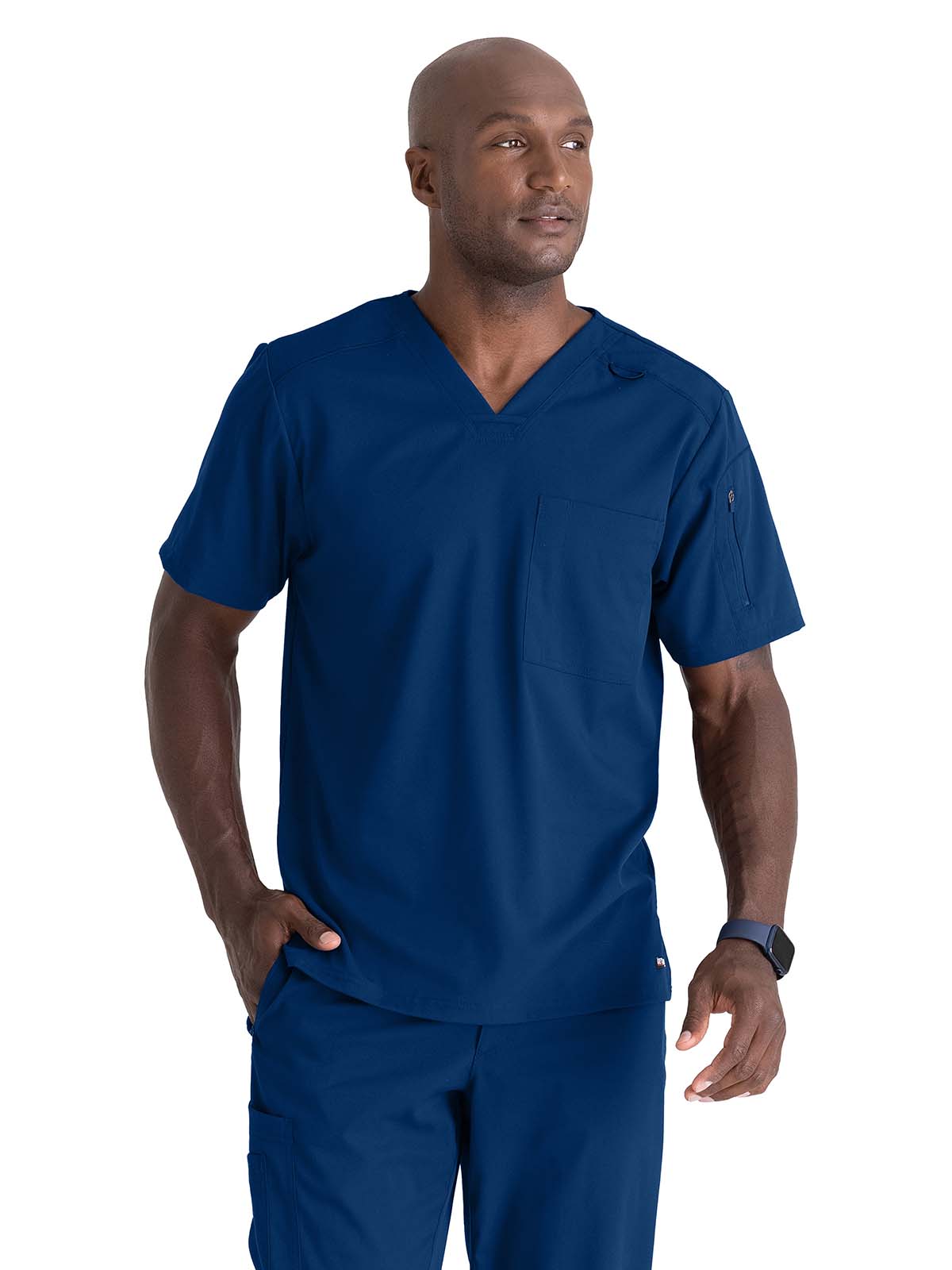 Grey's Anatomy Spandex Stretch - Men's Two-Pocket V-Neck Murphy Scrub Top 43