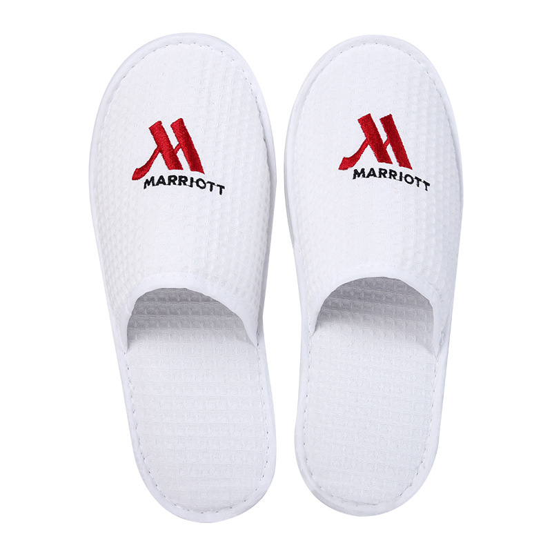 Waffle Pattern Disposable Hotel Home Spa Hospital Slippers 3