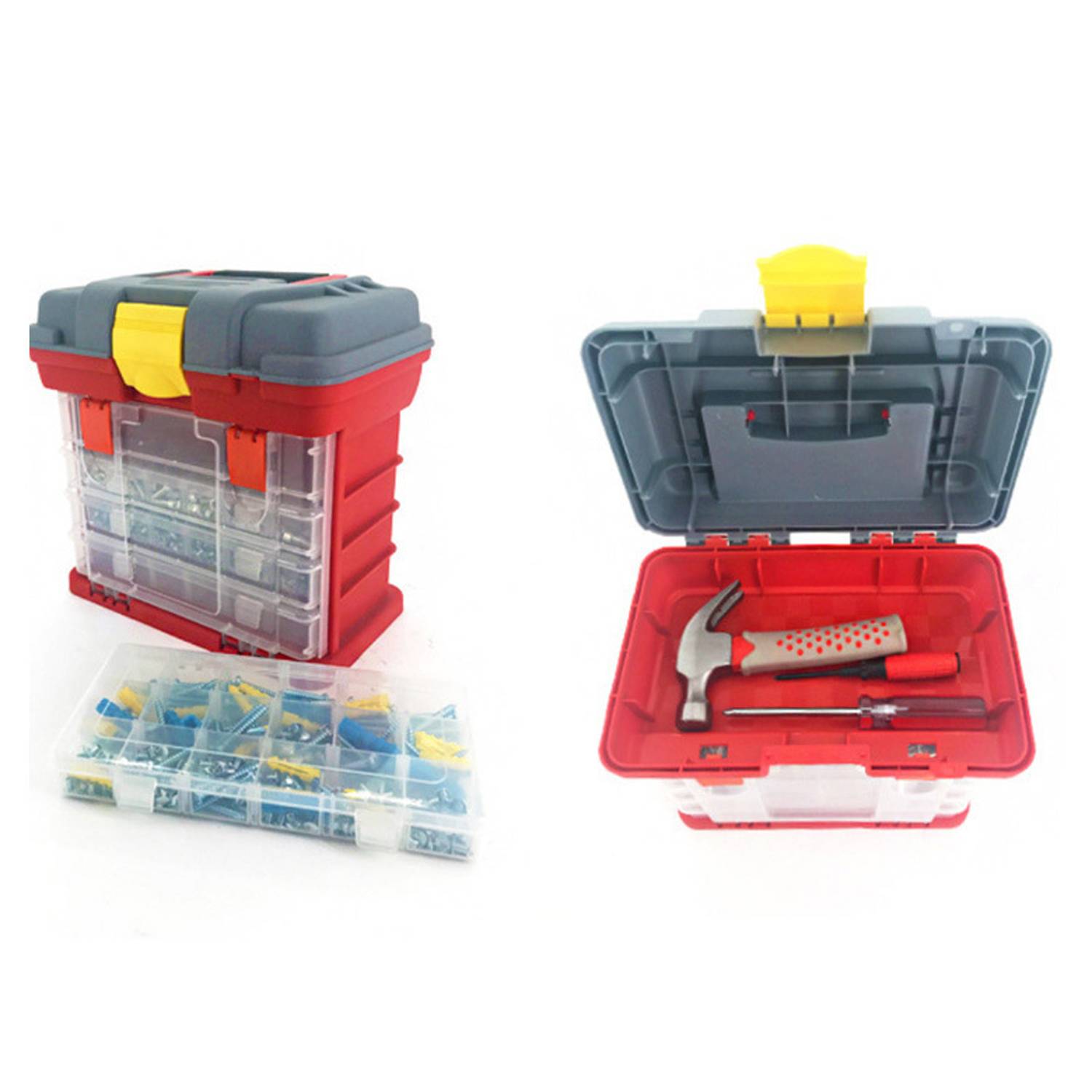 Portable Plastic Parts Organizer Tool Box w/ Compartments 7
