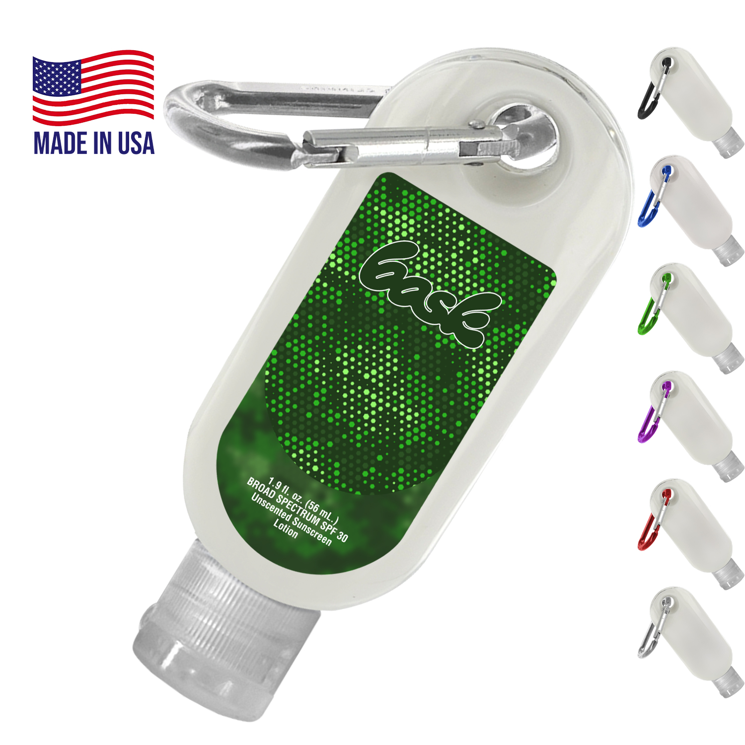 1.9 oz. Sunscreen in Clear Bottle with Carabiner 1