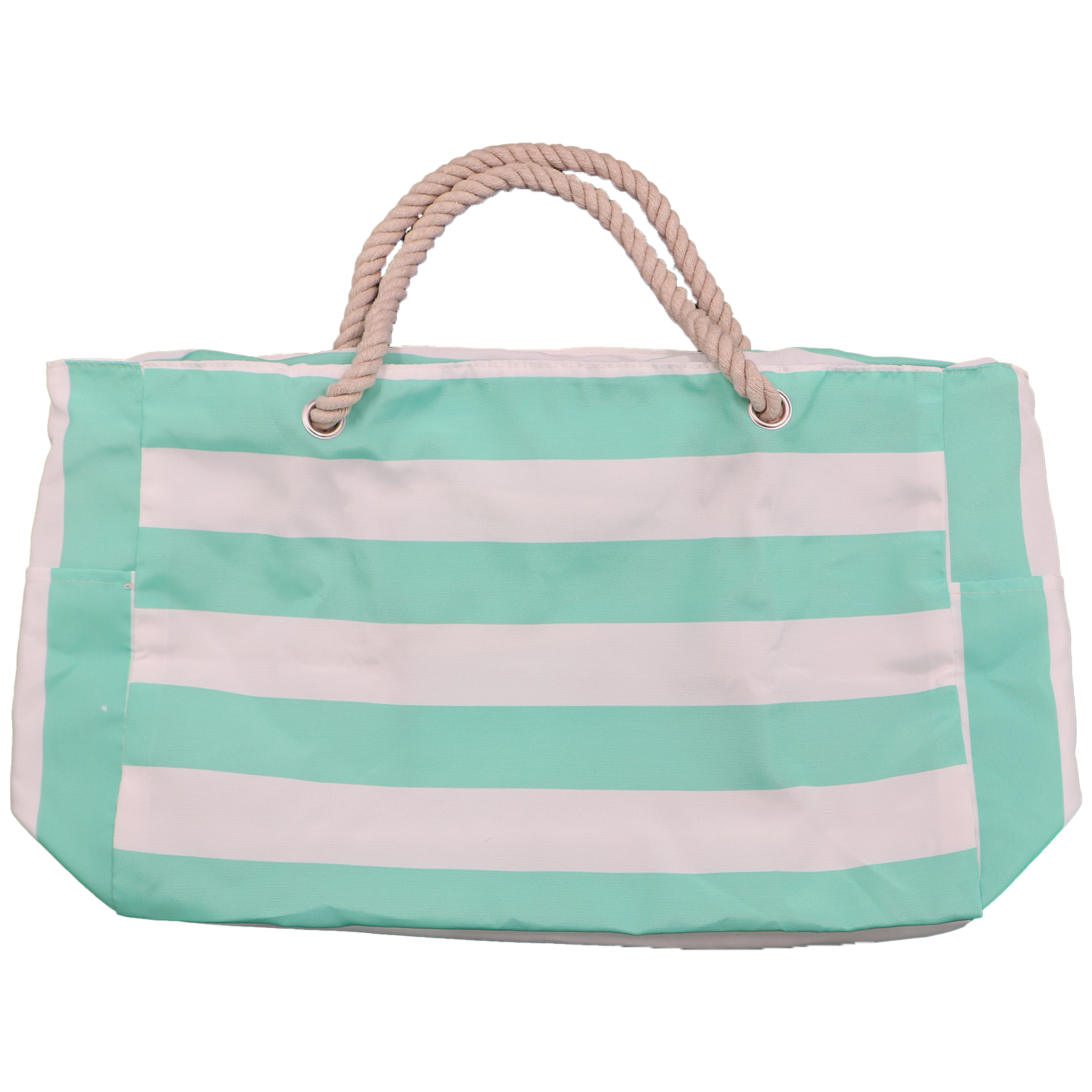Canvas Large Capacity Striped Commuting Tote Bag, custom tote bag with logo imprint 2