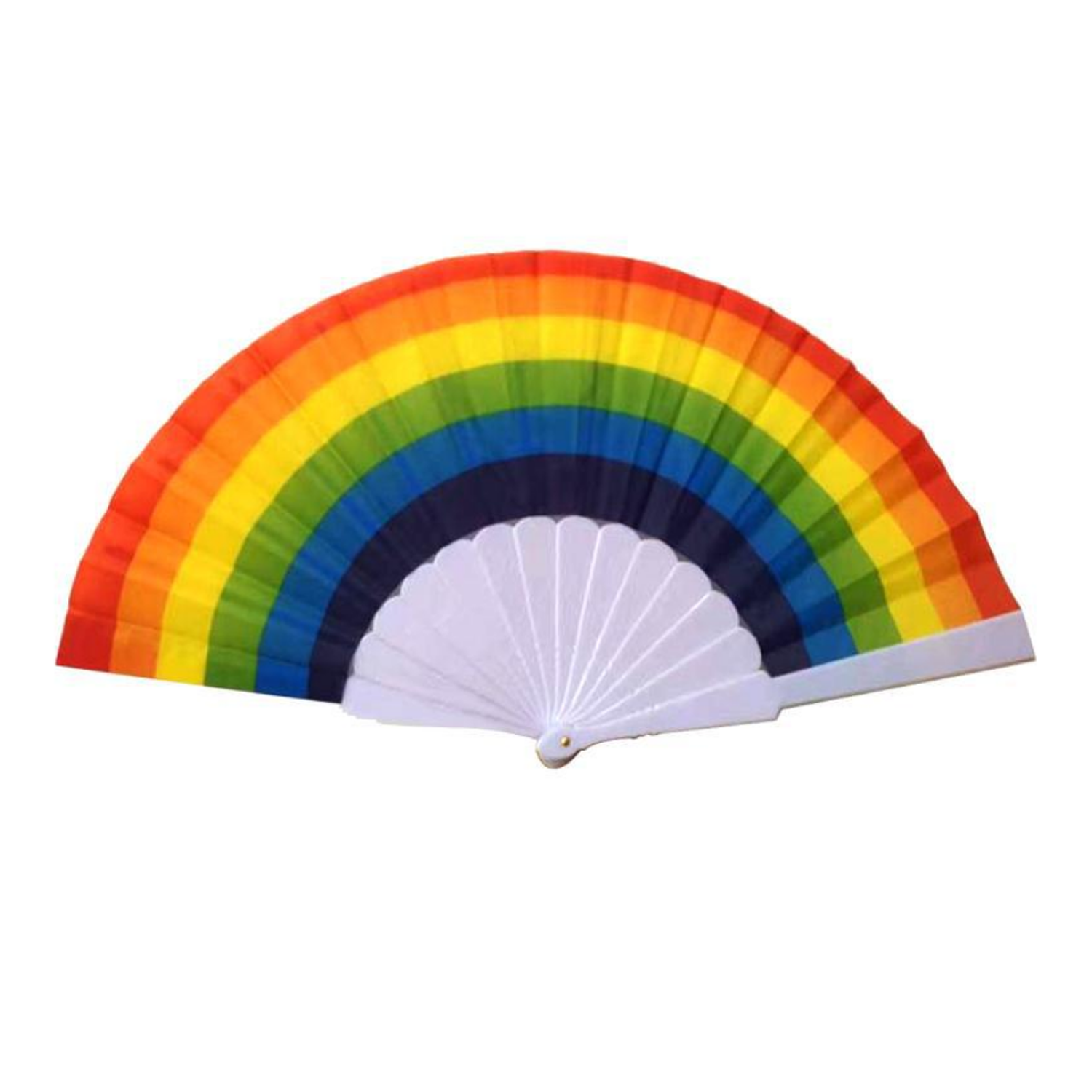 Rainbow Hand Folding Fan 2