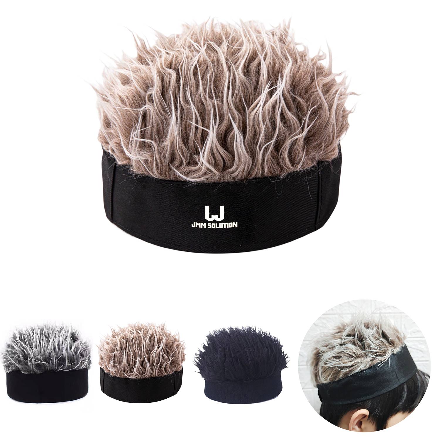 Cool and stylish hip-hop short hair wig hat 2