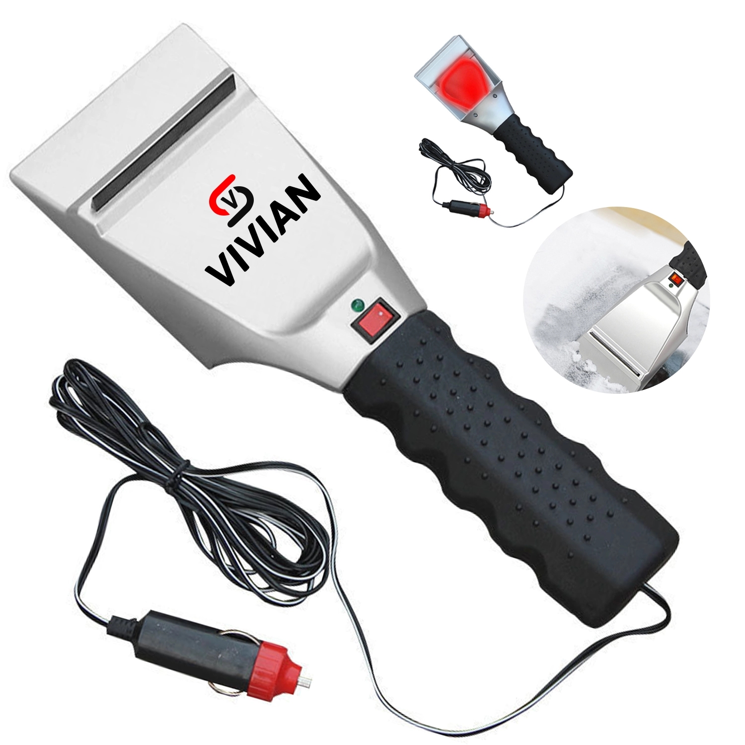 Auto Heated Ice Scraper W/ Flash Light 2