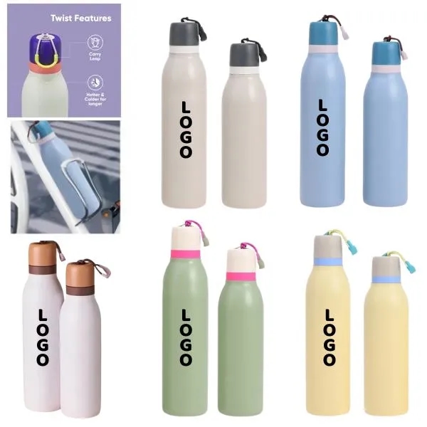18 oz Insulated Stainless Steel Water Bottle with Straw 2