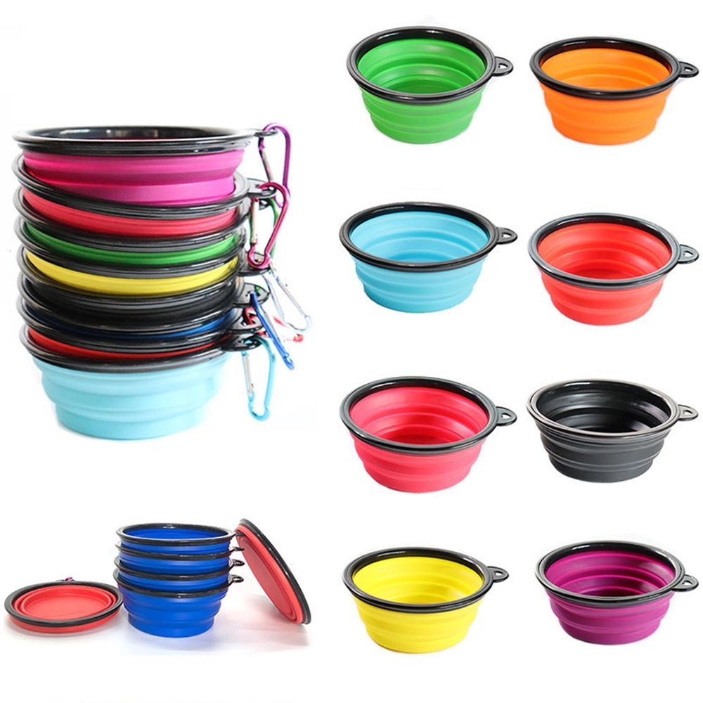 Collapsible Silicone Pet Feeding Water Bowl 6
