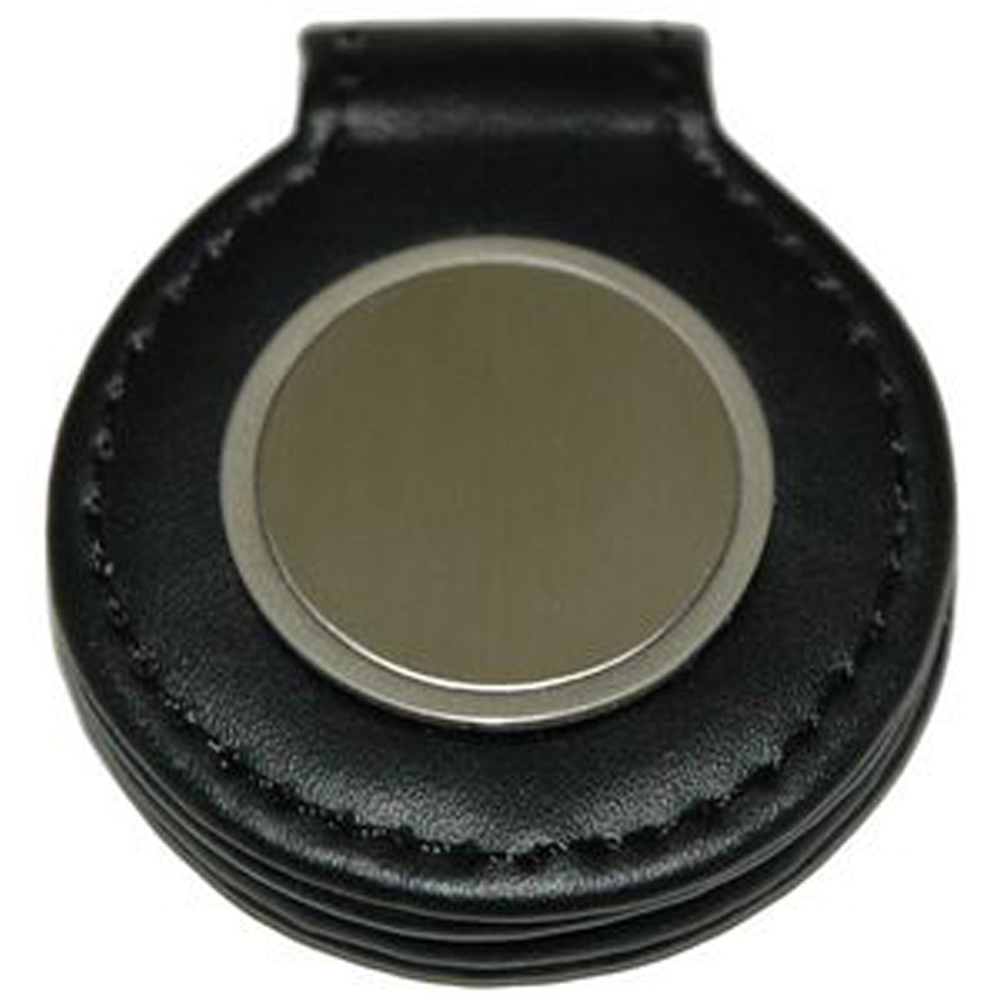 Magnetic Leather Money Clip & Card w / Round Plate. 3