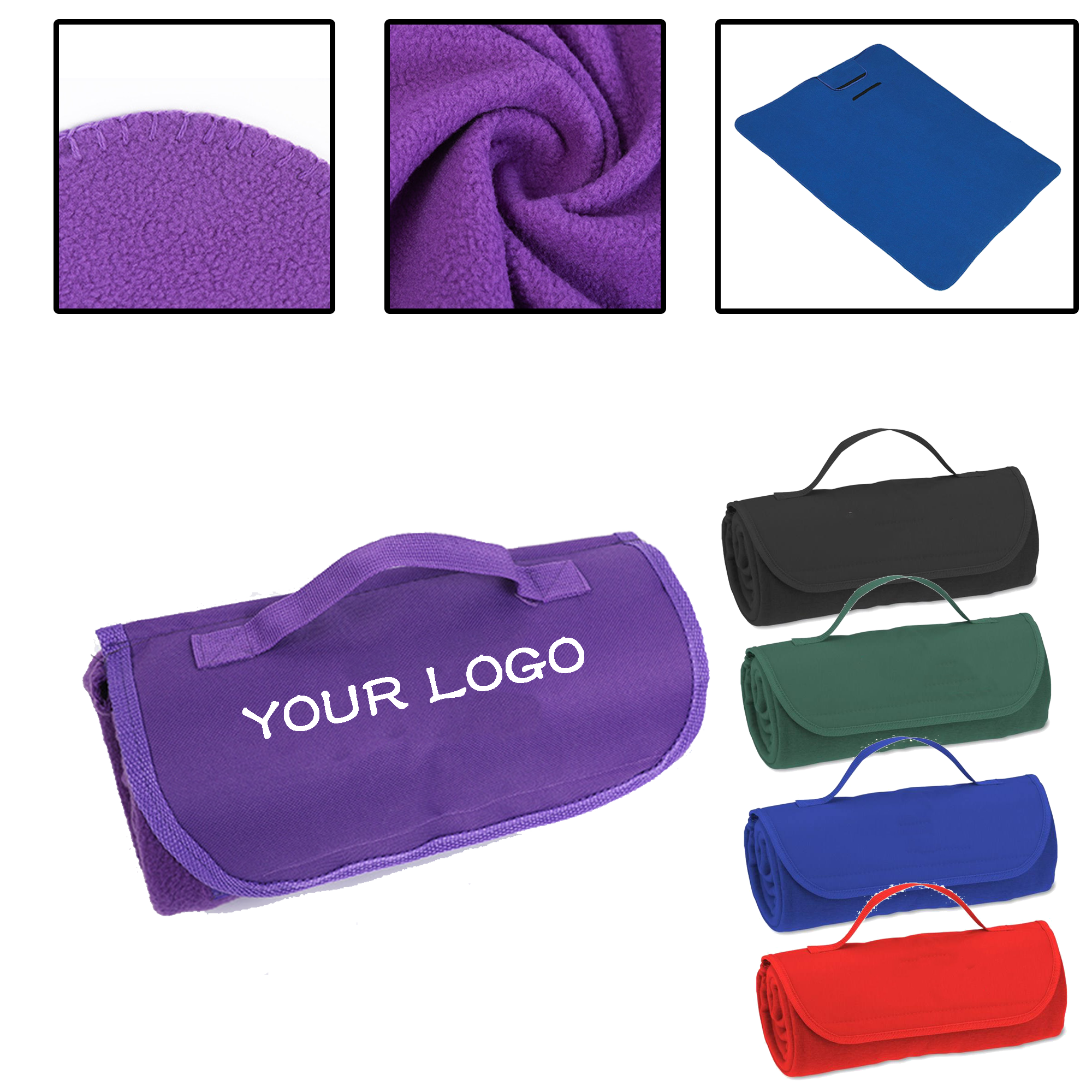 MOQ 20 PCS Logo Roll-Up Picnic Blanket 2