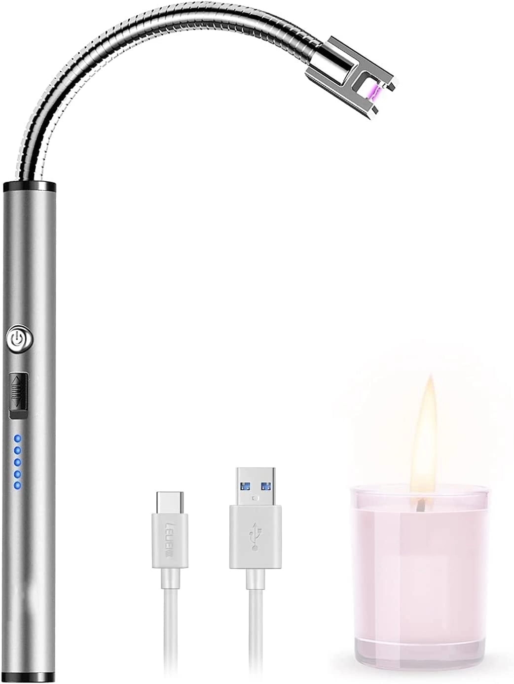 Electric Rechargeable Arc Lighter With Led Battery Display 2