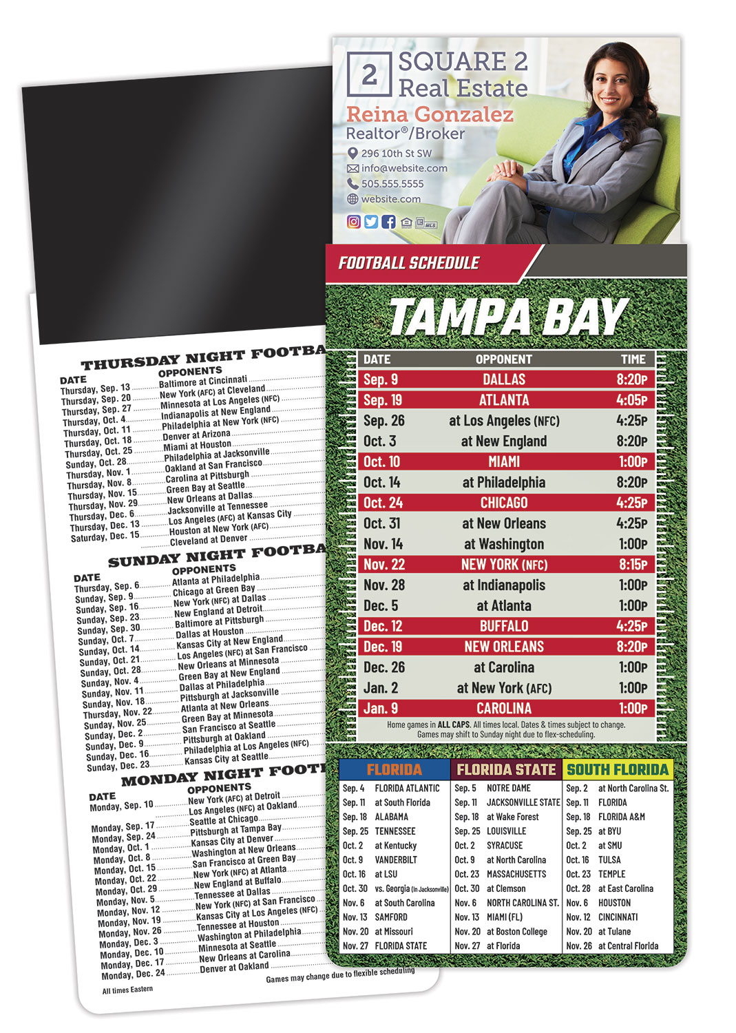 Magna-Card Business Card Magnet Football Schedules (3.5x9) 1