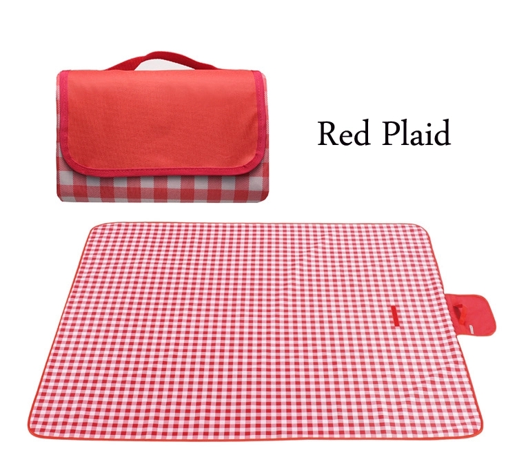 Custom Gift 600D Oxford Fabric Plaid Picnic & Beach Blanket 10