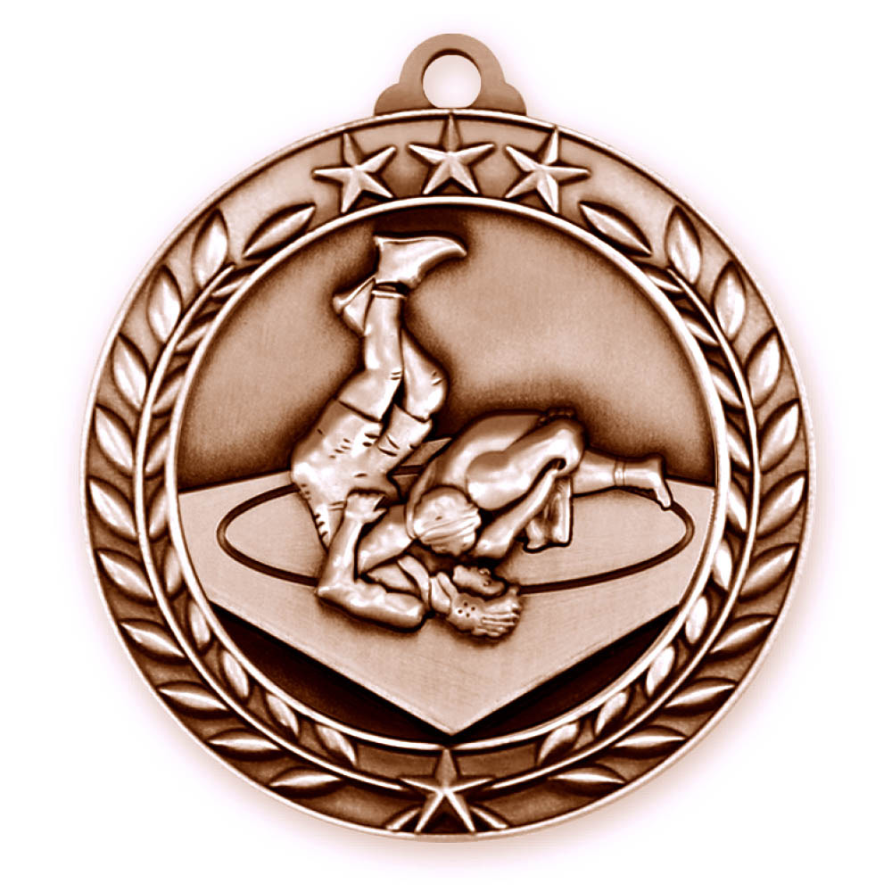 Wrestling Wreath Award Medallion (1-3/4") 3