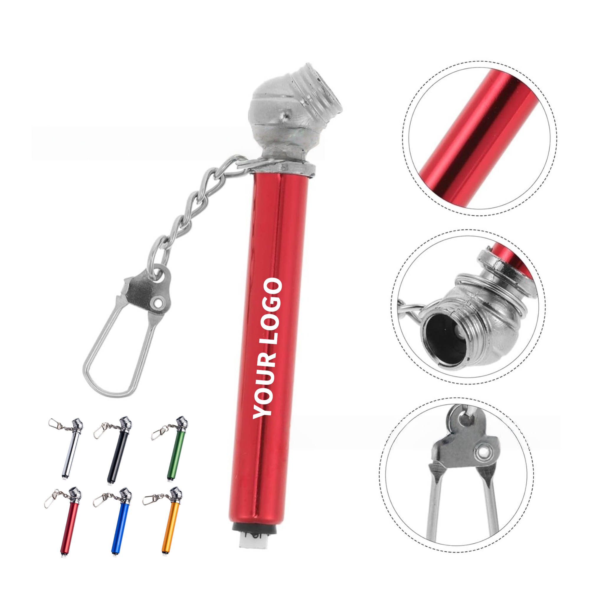 Aluminum Tire Pressure Gauge Key Chain 3.15" By 0.4" 5