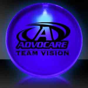 Blue 2" Lighted Glow LED Button Pin Badge