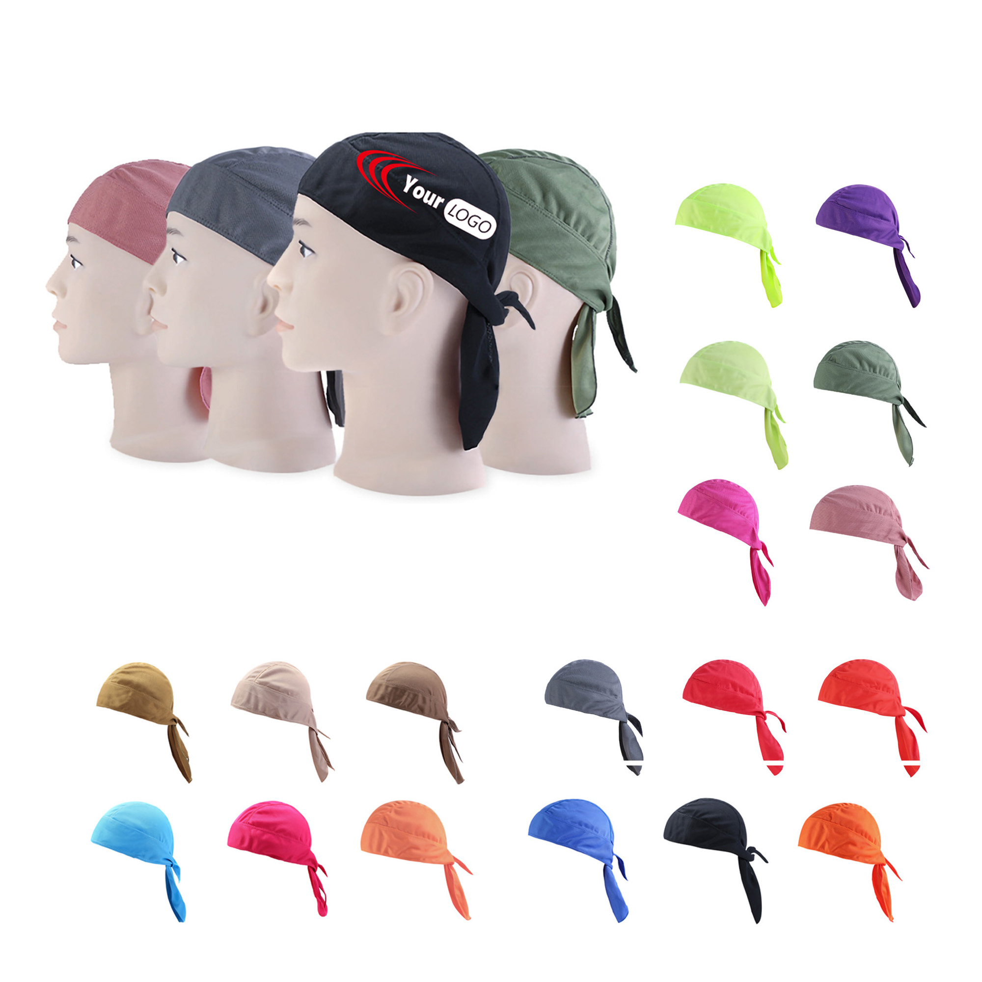 MOQ50 High-Quality Waves Headwraps Pirate Cap 8