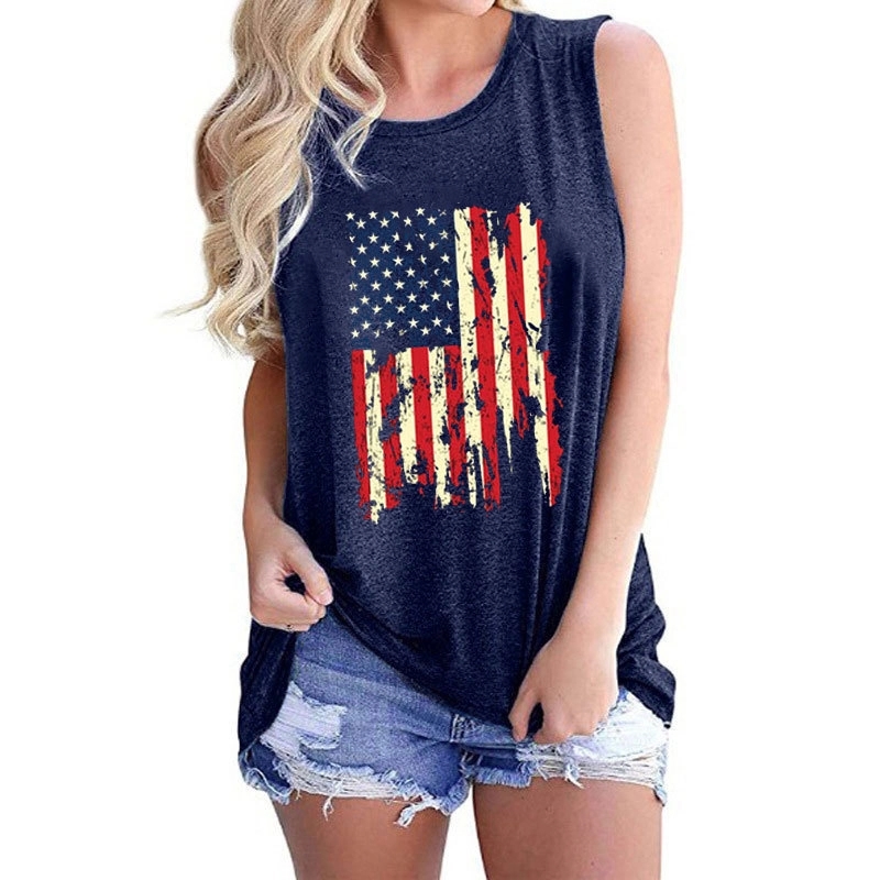 American Flag Tank Tops Women 4th of July Patriotic Shirt 3