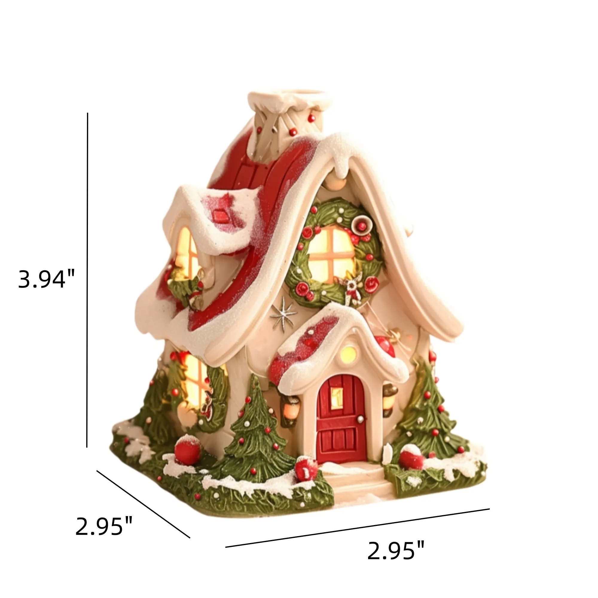 Christmas House Shape Ornament Incense Burner Candle Holder 5