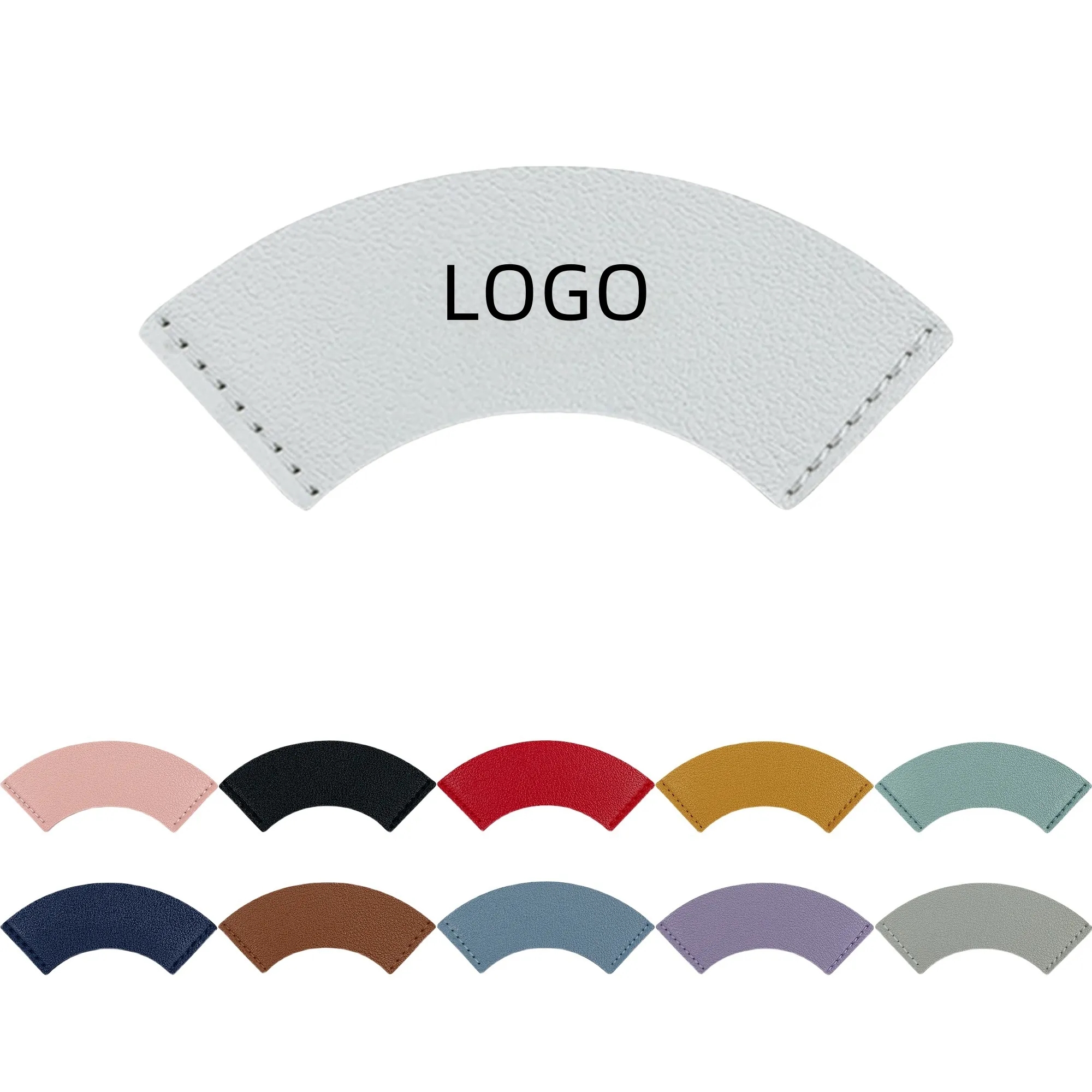 MOQ 250 PCS Custom Logo Fan Shaped Leather Bookmark 6