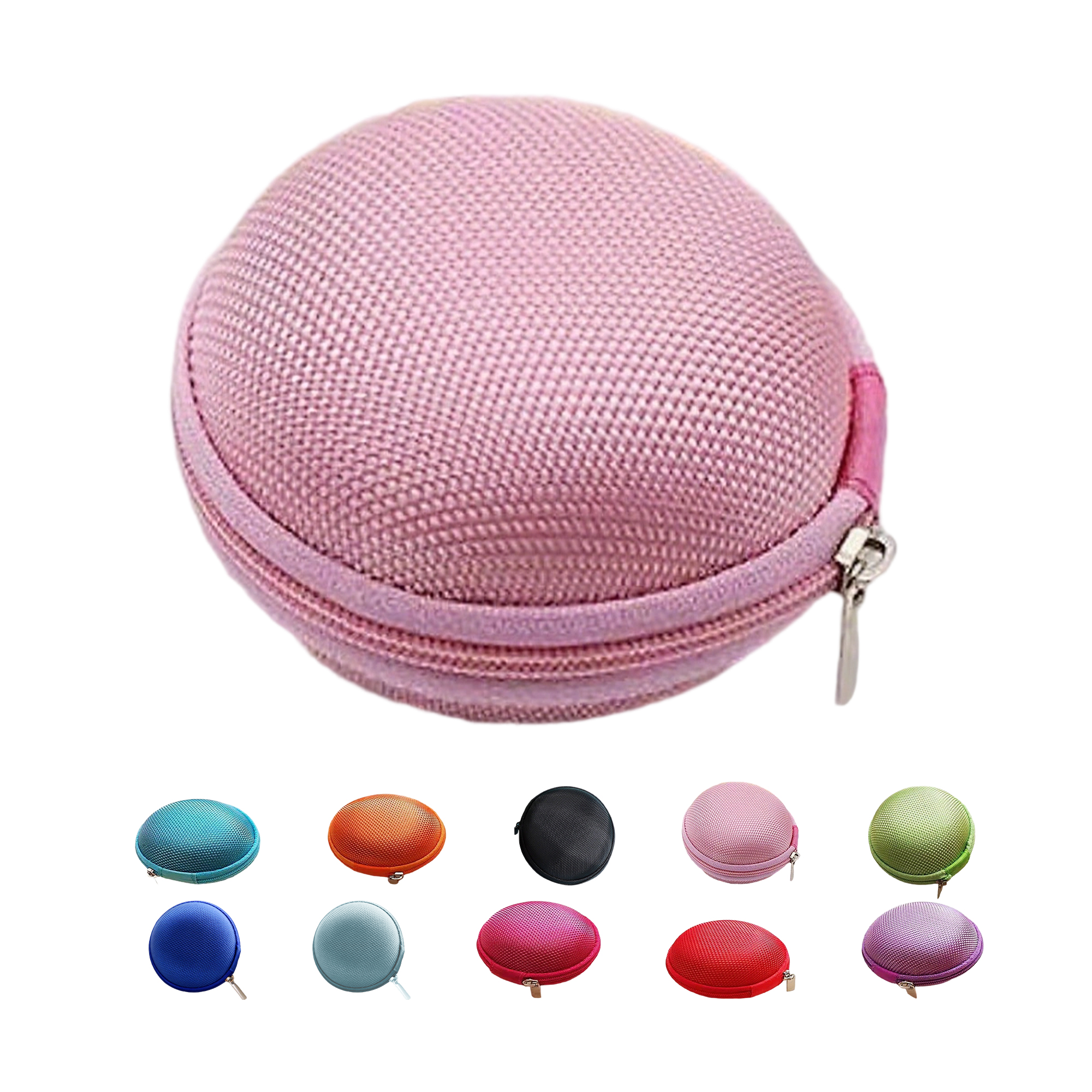 EVA Round Zipper Earphone Case With Mesh Pocket 12