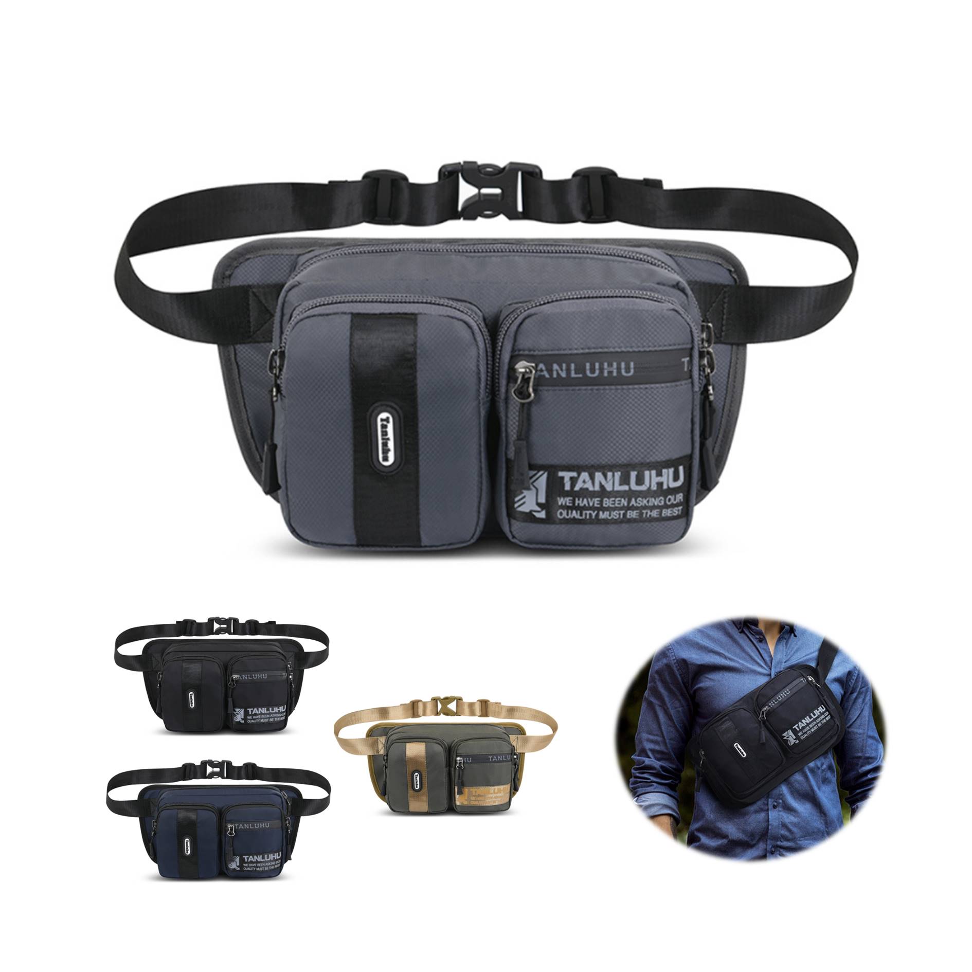 Men's Travel Large Capacity Leisure Waist Bags 4