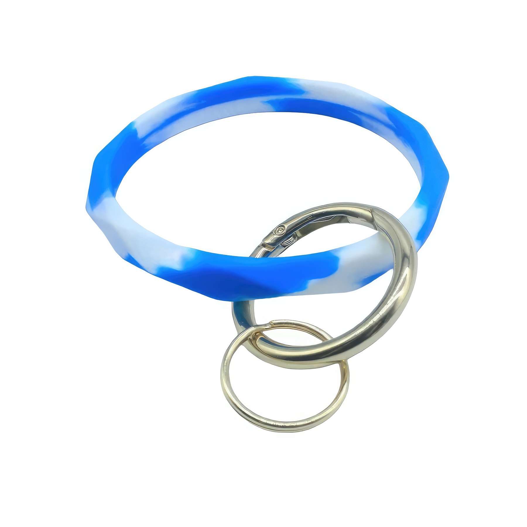 Custom Silicone Wrist Keychain Circle Bracelet 3