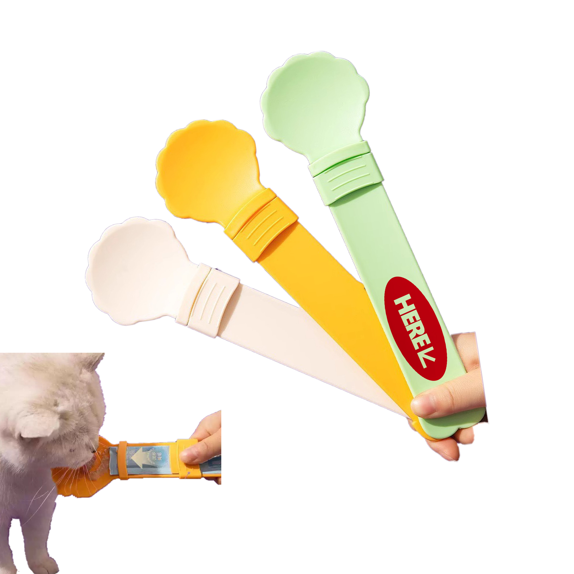 Cat Stick Feeding Spoon ?C Food-Grade ABS Pet Feeder 5