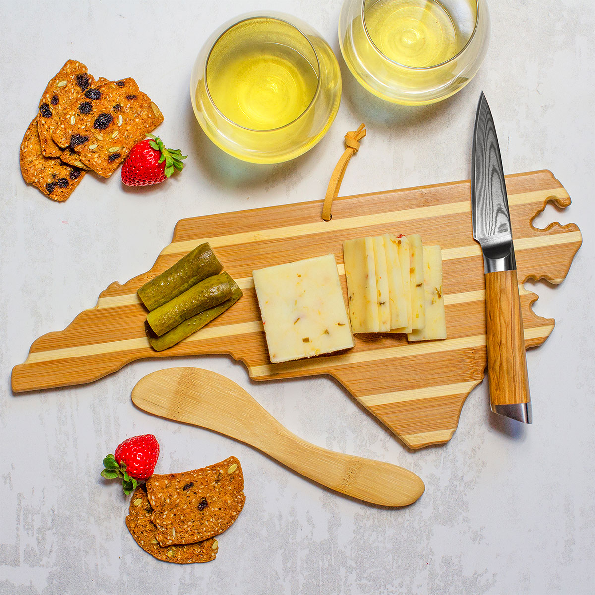 North Carolina Charcuterie Board with Spreader Knife Gift Set 3