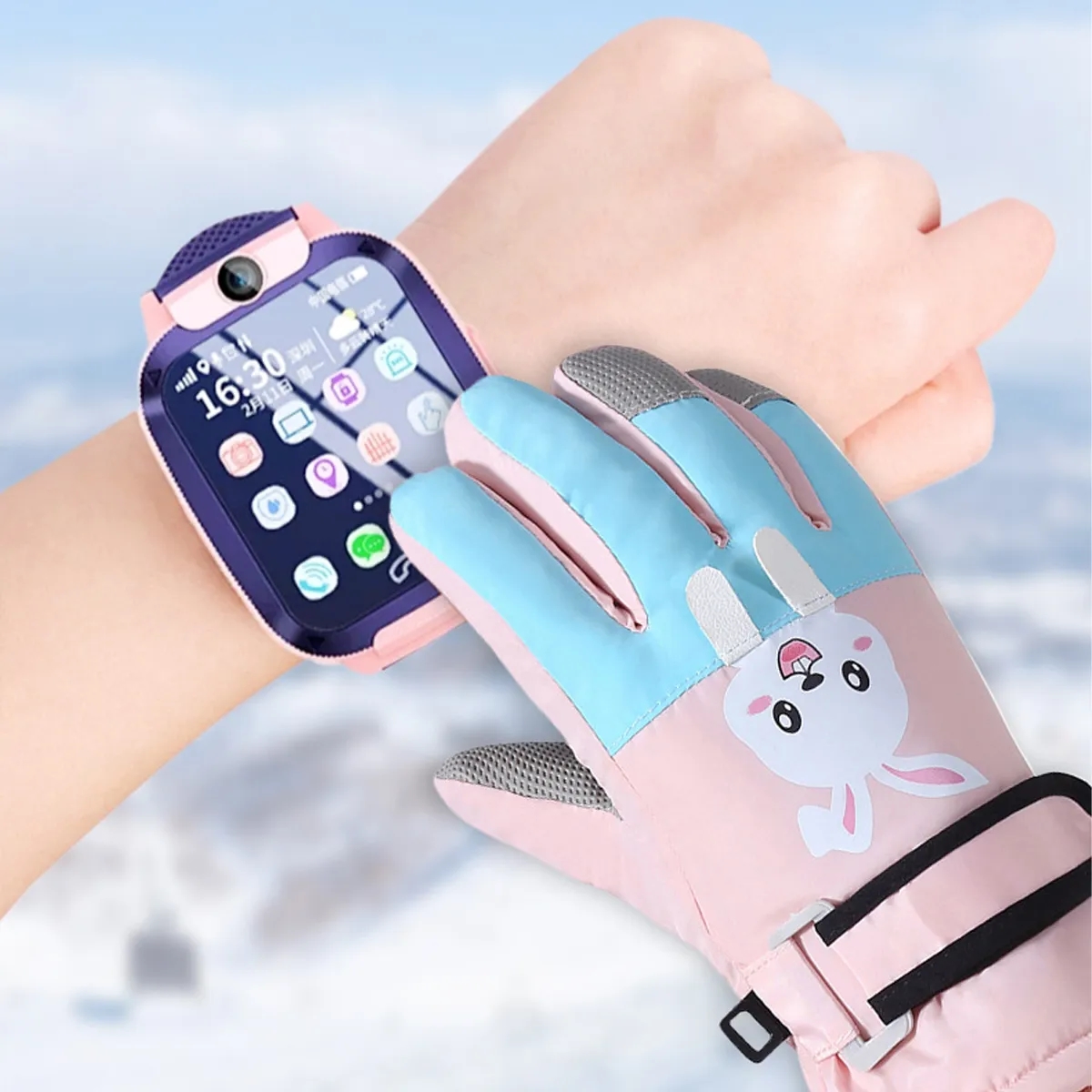 Insulated Water Resistant Ski Gloves With Touchscreen 3