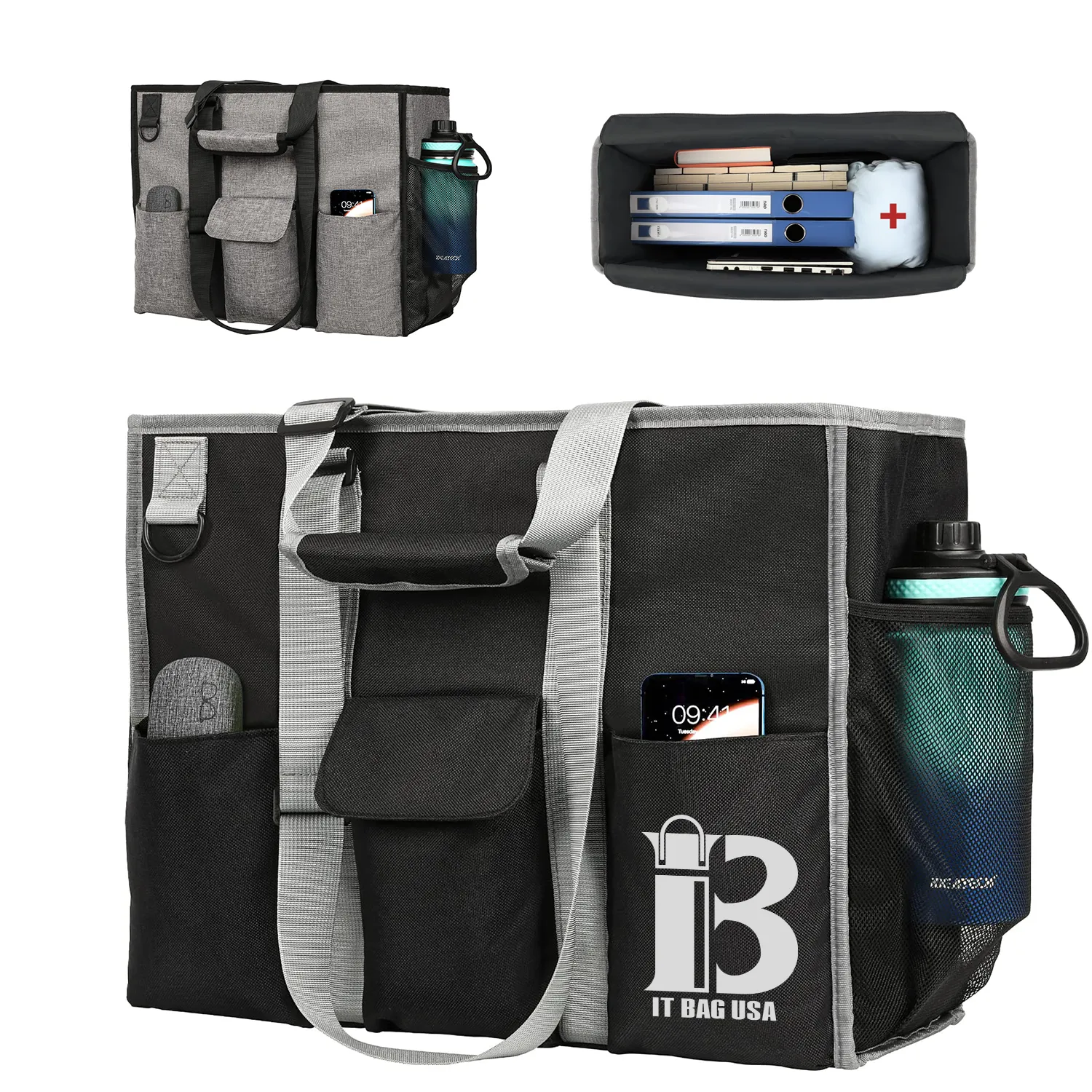 Large Utility Tote Bag For Work, custom tote bag with logo imprint 2