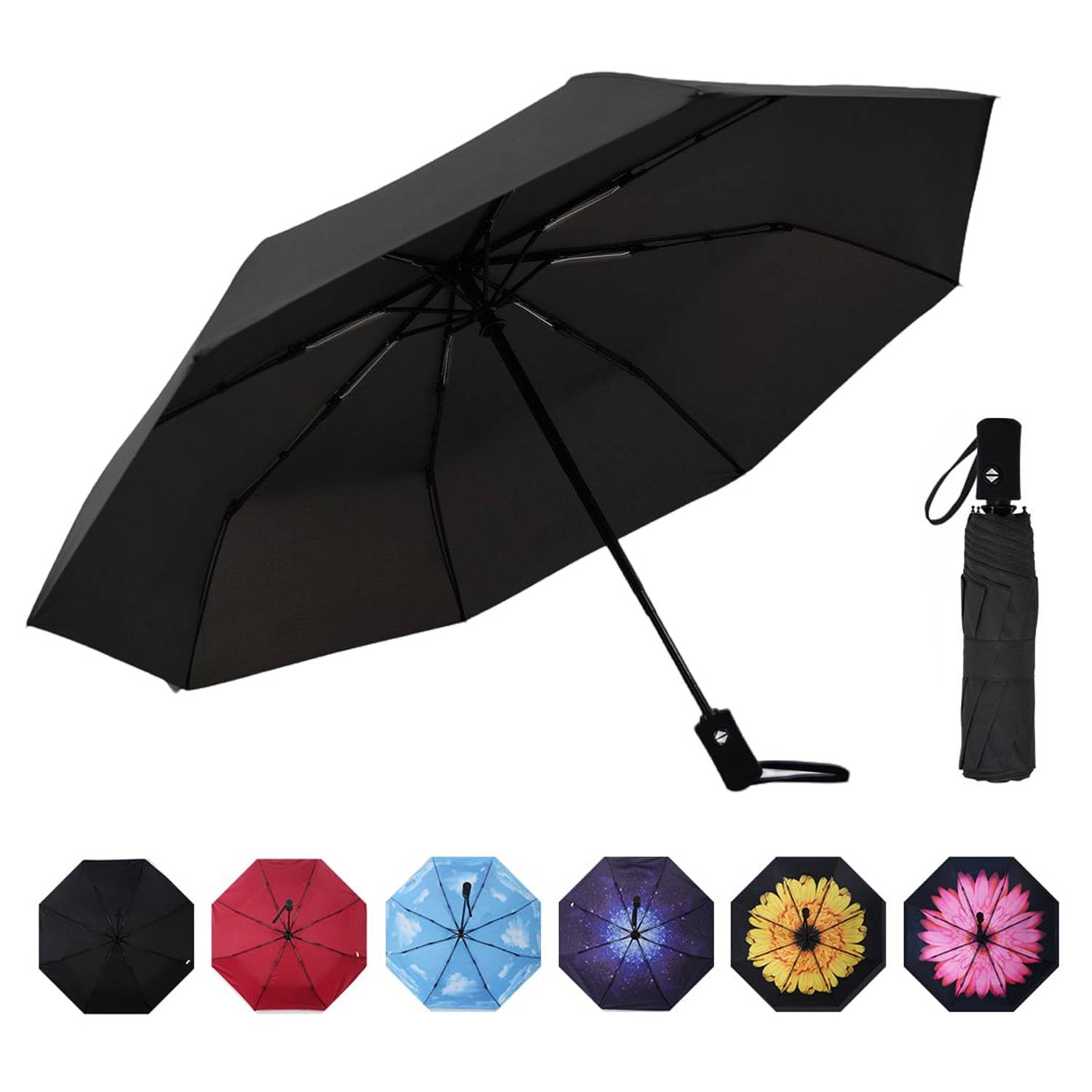 Compact Auto Windproof Travel Umbrella 6