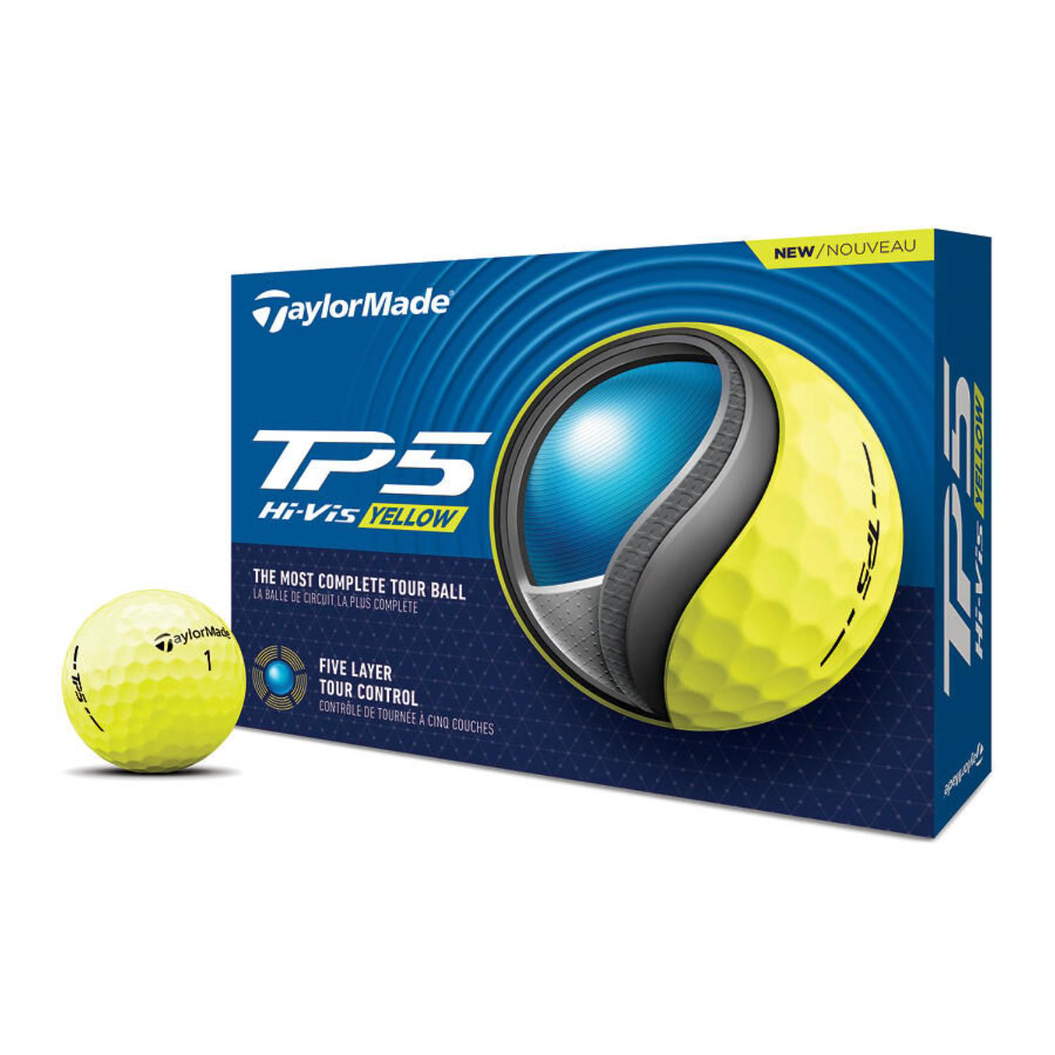 TaylorMade® Softest Five Layer TP5 Hi-Vis Golf Balls 3