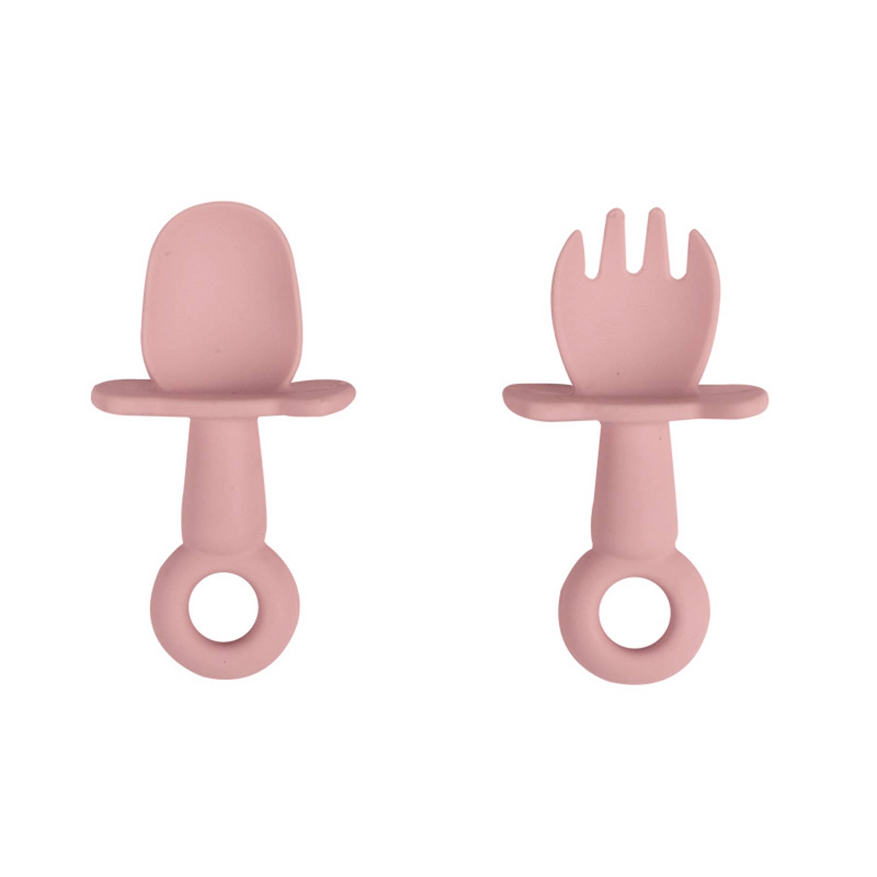 Silicone Baby Spoons Self Feeding and Forks 10