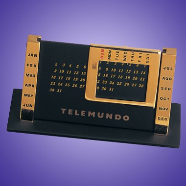 GOLD PLATEDw/BLACKFINISHED METAL CALENDER 2