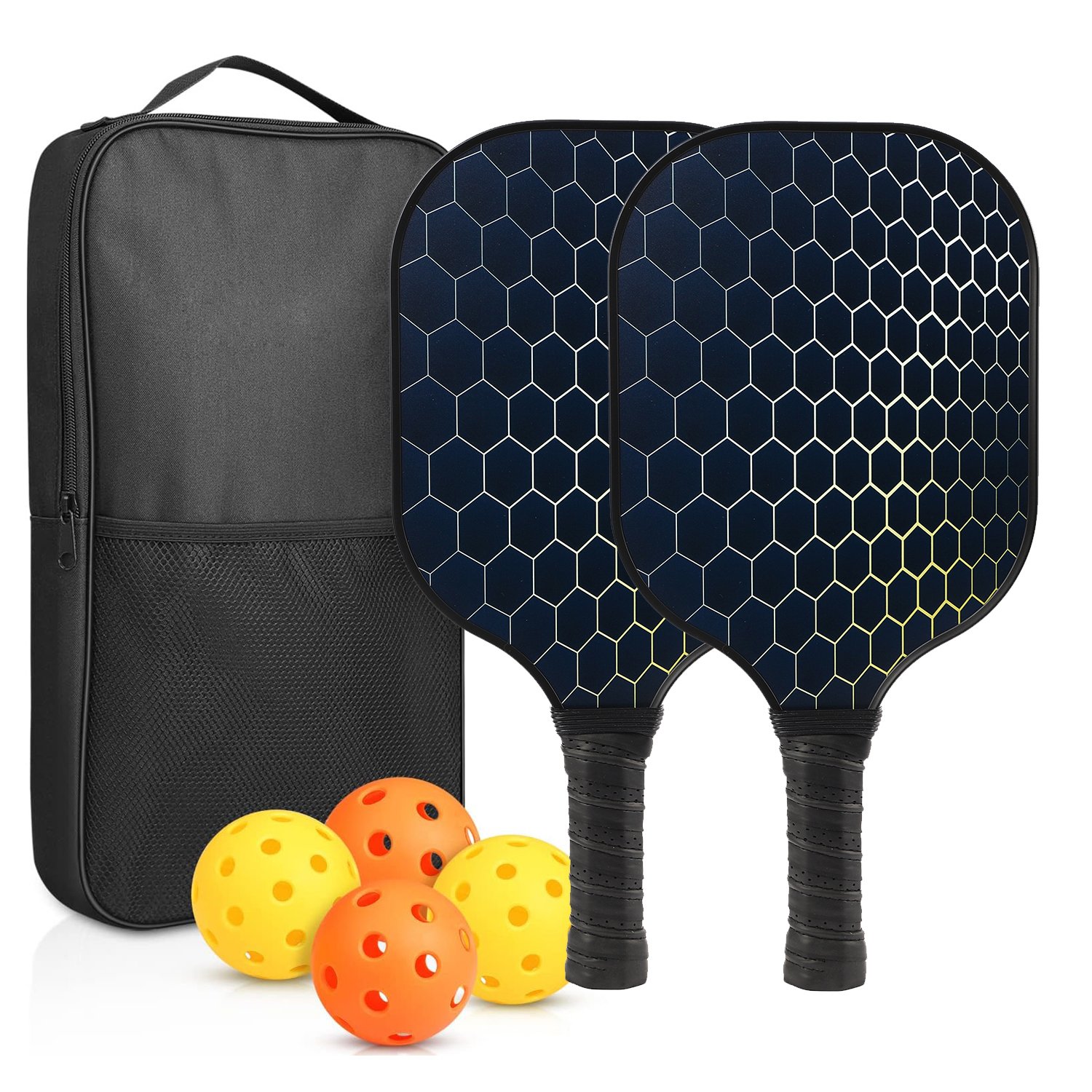 Carbon Fiber Pickleball Racket & Ball Set w/ Zipper bag 3
