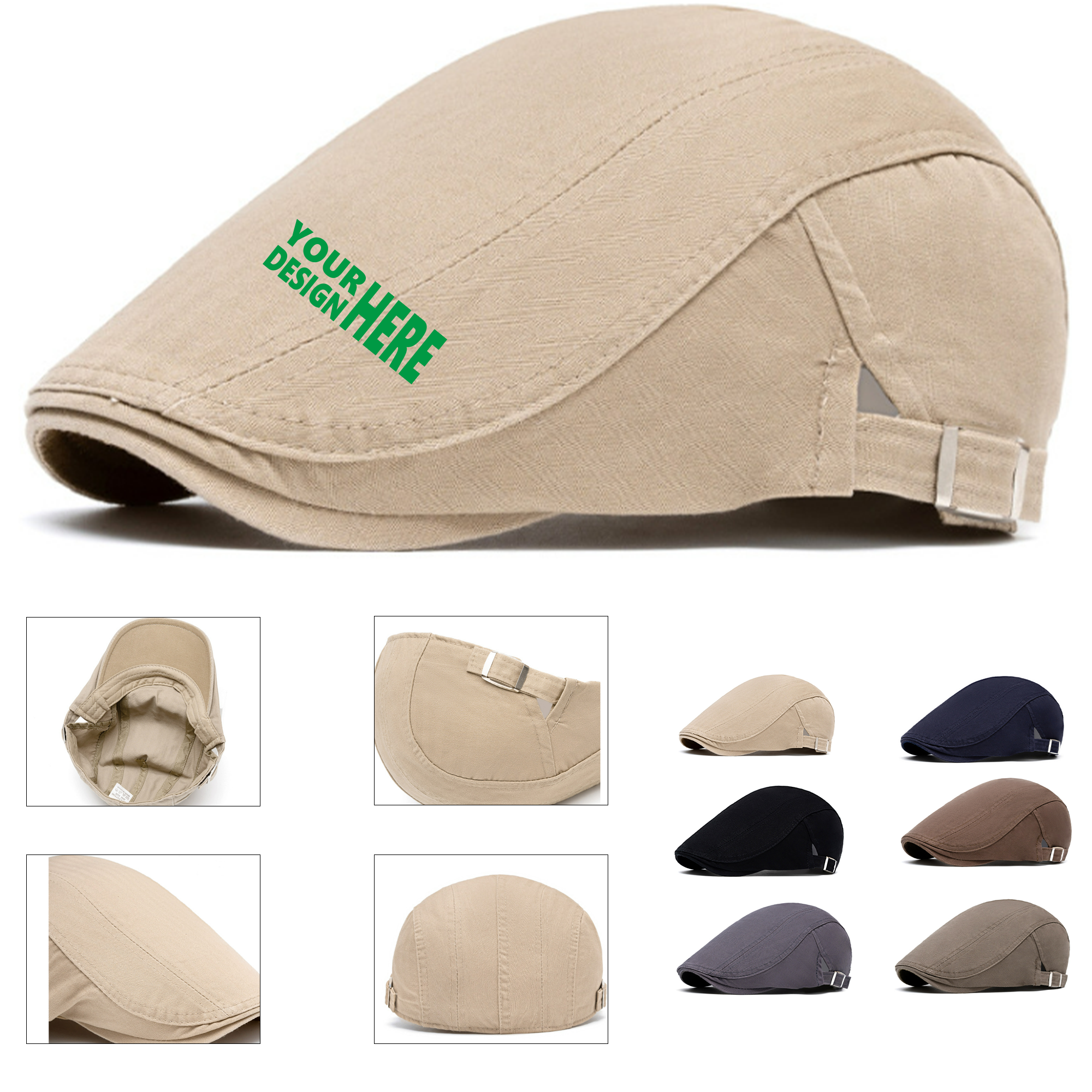 Cotton Flat Cap with Adjustability 2