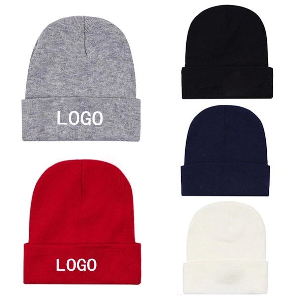 Embroidered Acrylic Knit Beanie with Cuff 8