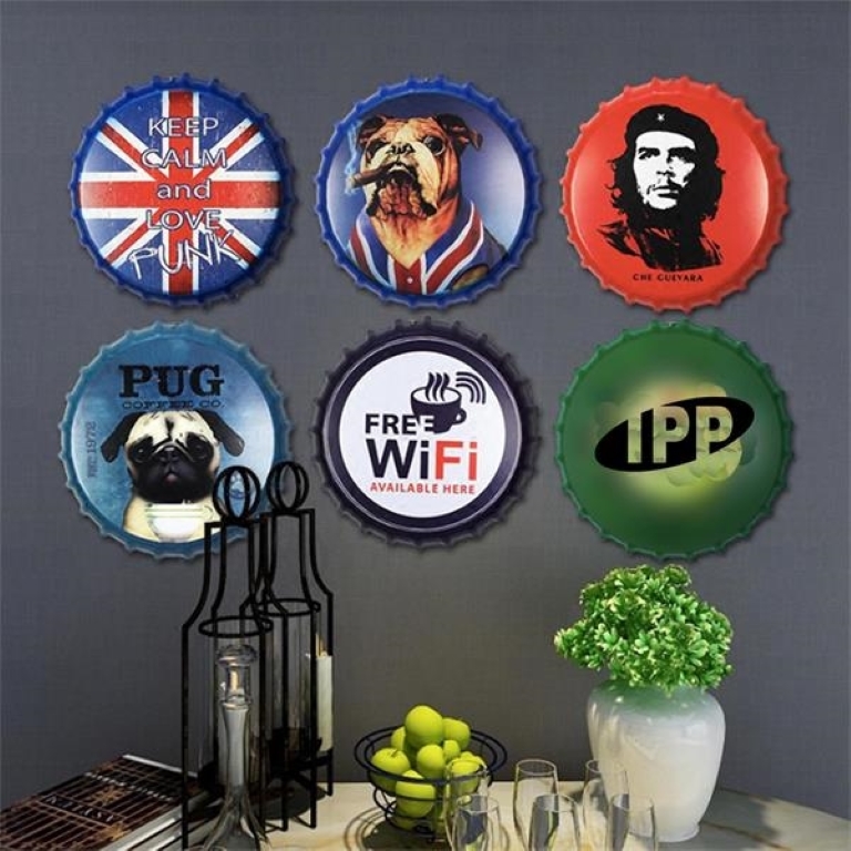 Custom beer bottle cap tin metal sign for wall decoration 1