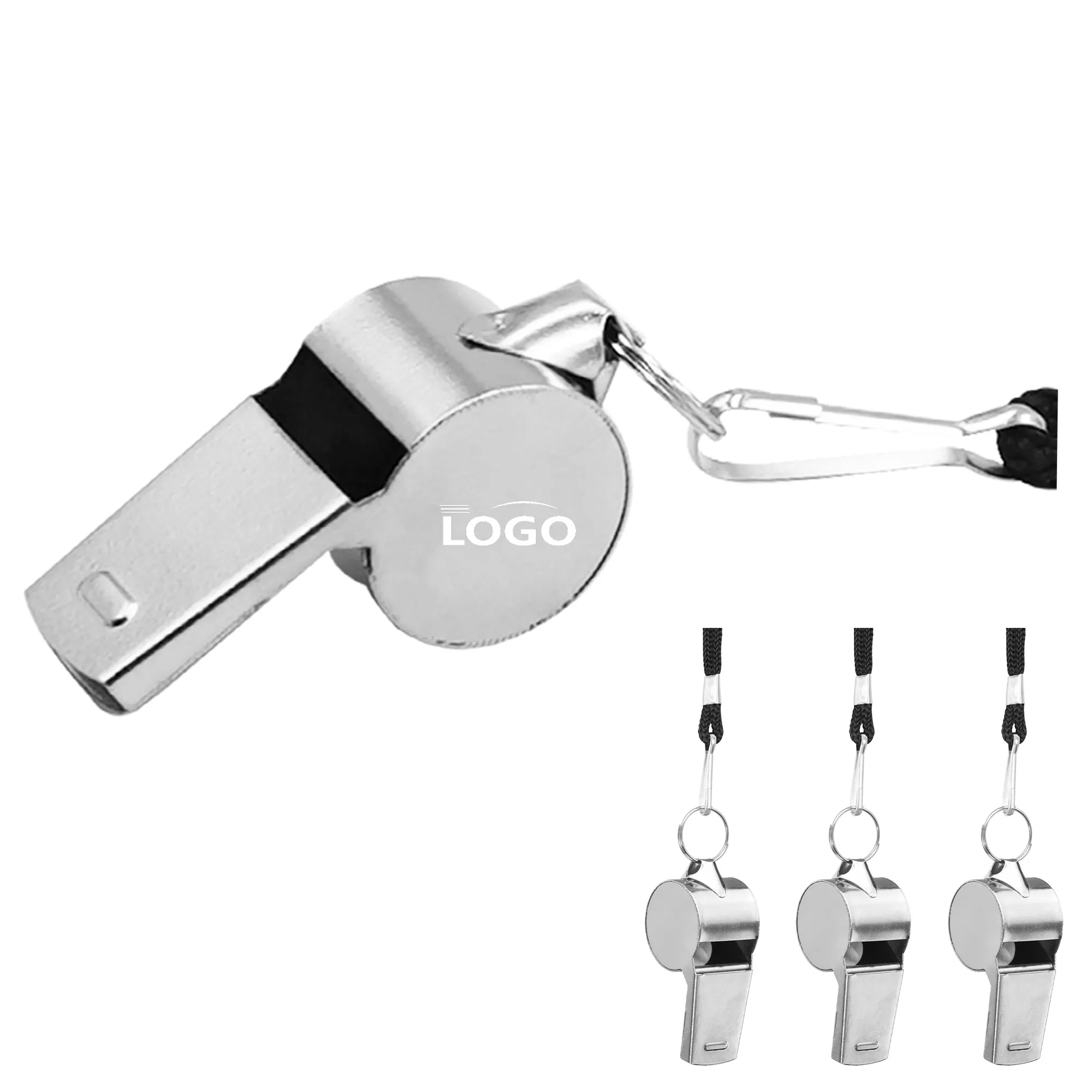 Stainless Steel Coach Whistle With Lanyard MOQ 30pcs 1