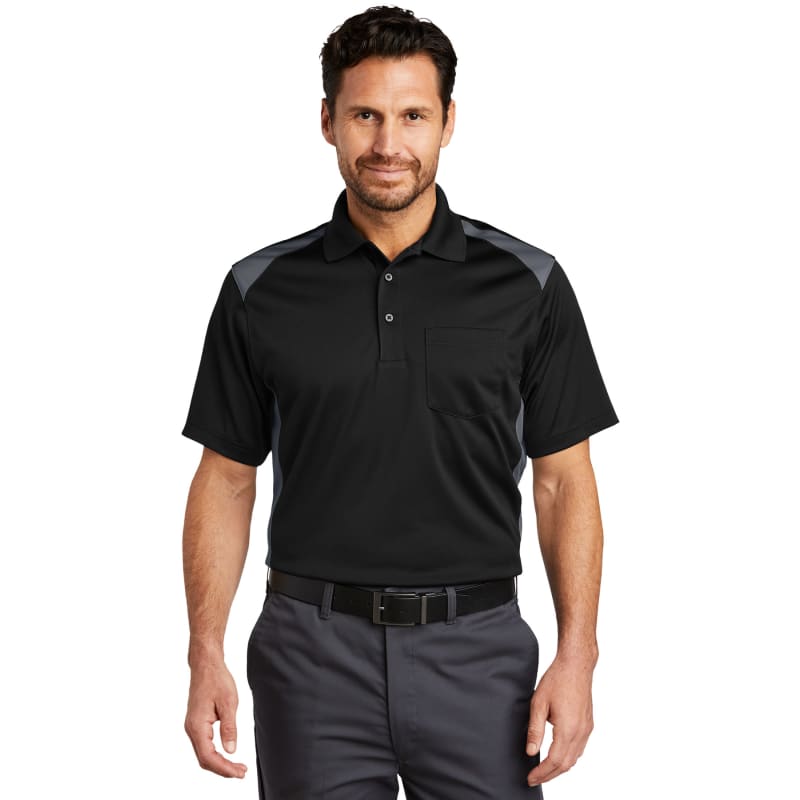 CornerStone Select Snag-Proof Two Way Colorblock Pocket Polo. 24