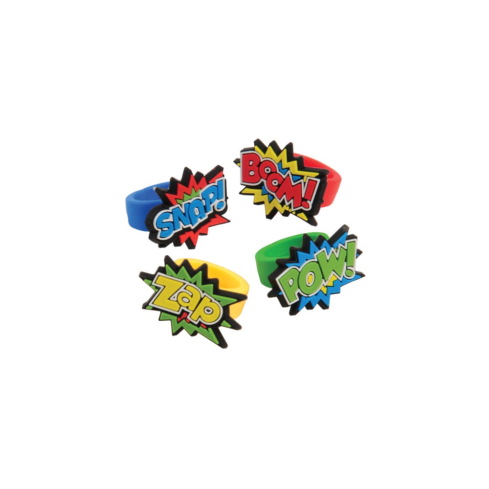 Superhero Rubber Rings - Assorted 3