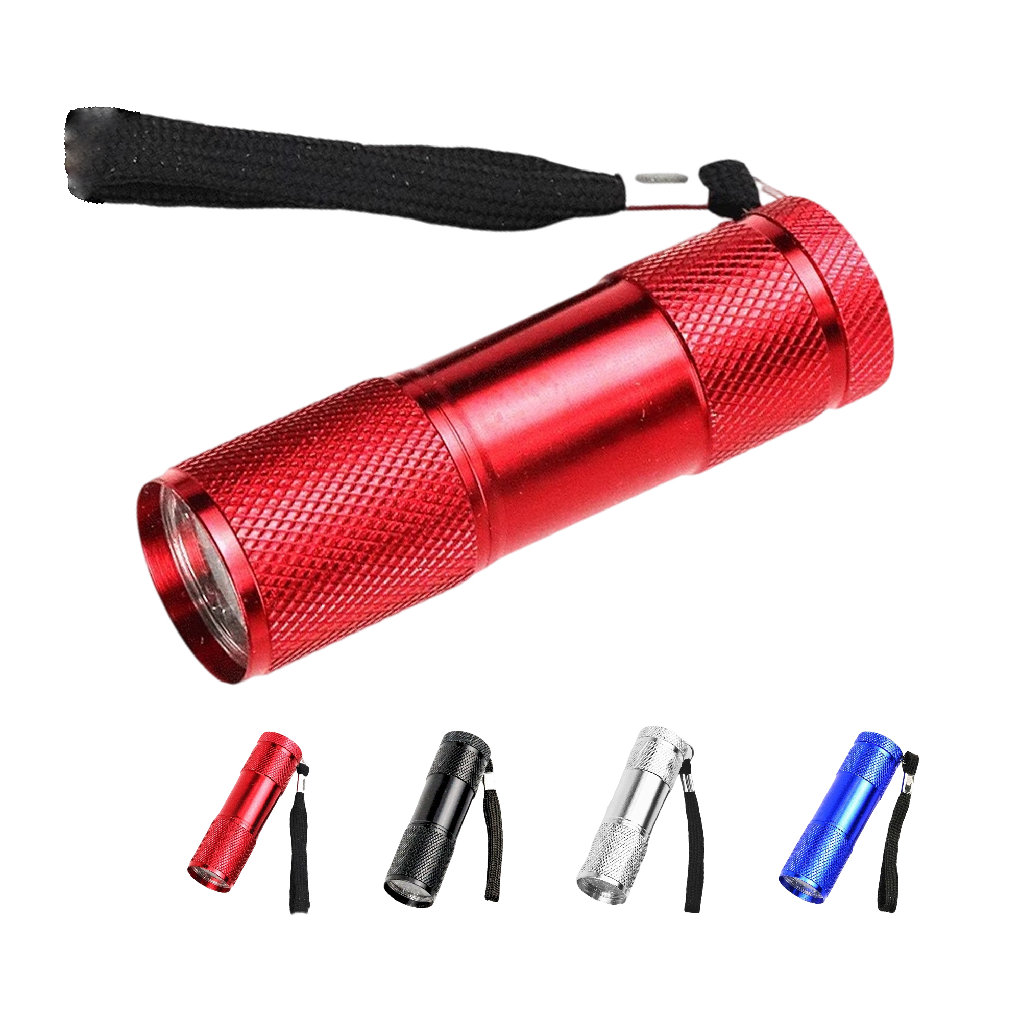 Aluminum Alloy LED Flashlight With Wrist Strap 3.43" 5