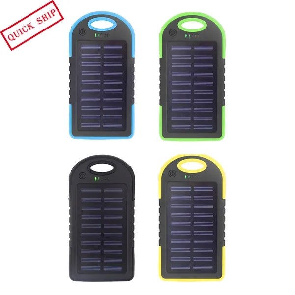 In Stock Waterproof Solar Charger with Carabiner -5,000mAh 2