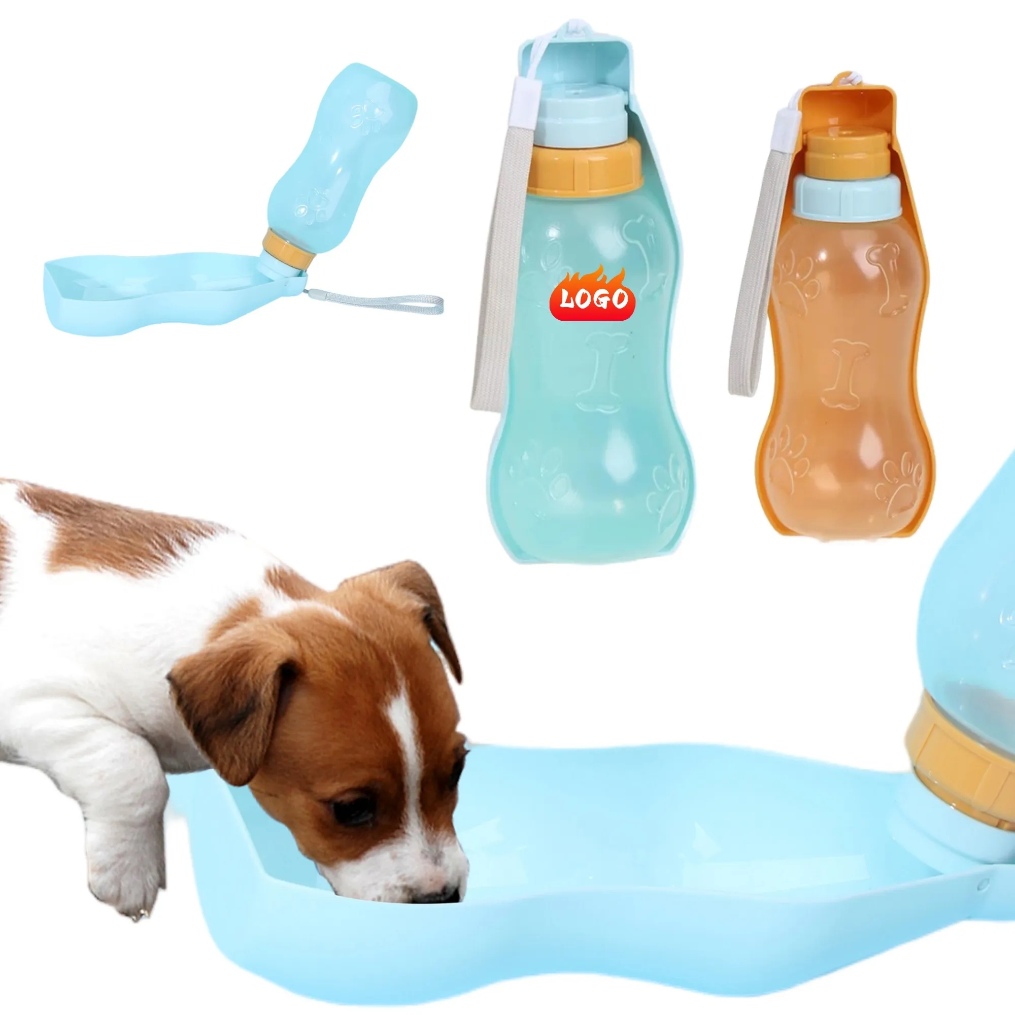 12OZ Outdoor Wide-Mouthed Pet Water Bottle With Lanyard 5