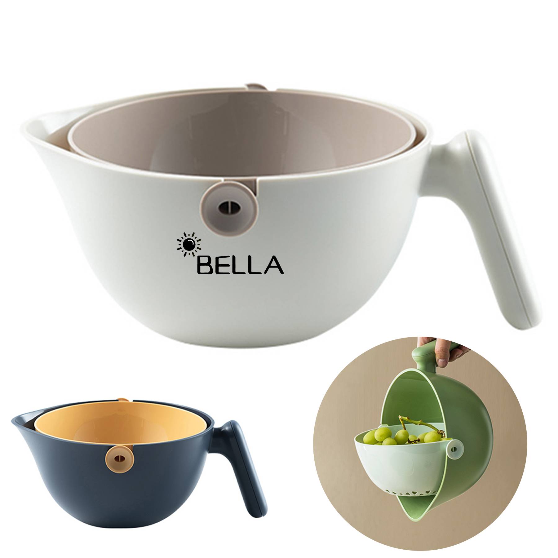 Plastic Double-walled vegetable basin drain basket 1