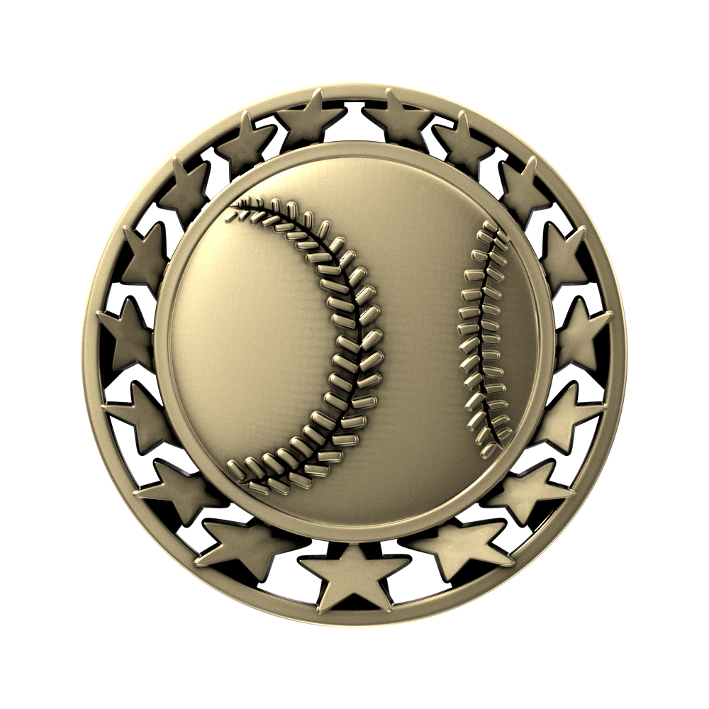 Baseball Star Medallion (2-1/2") 2