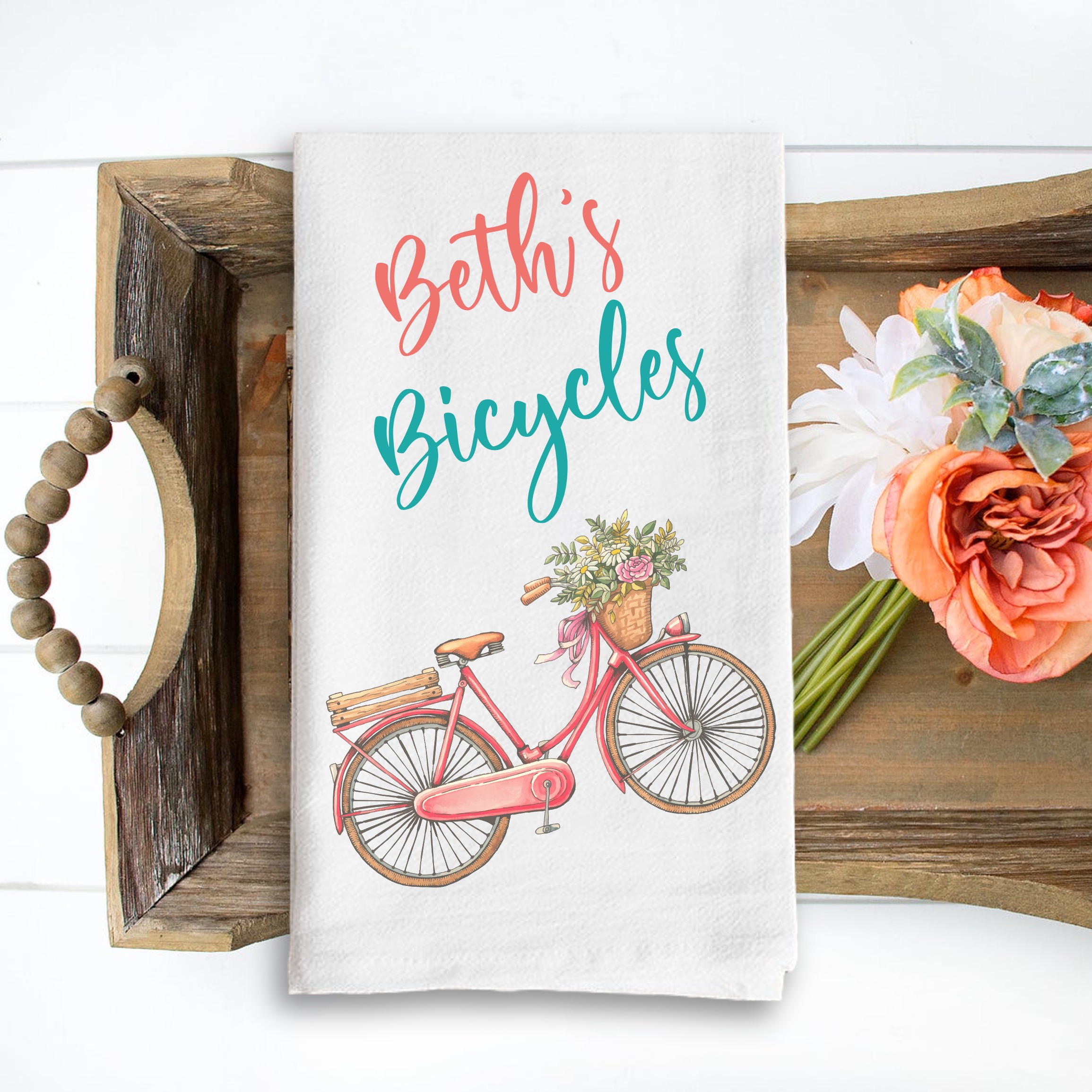 White Vintage Flour Sack Tea Towel 12