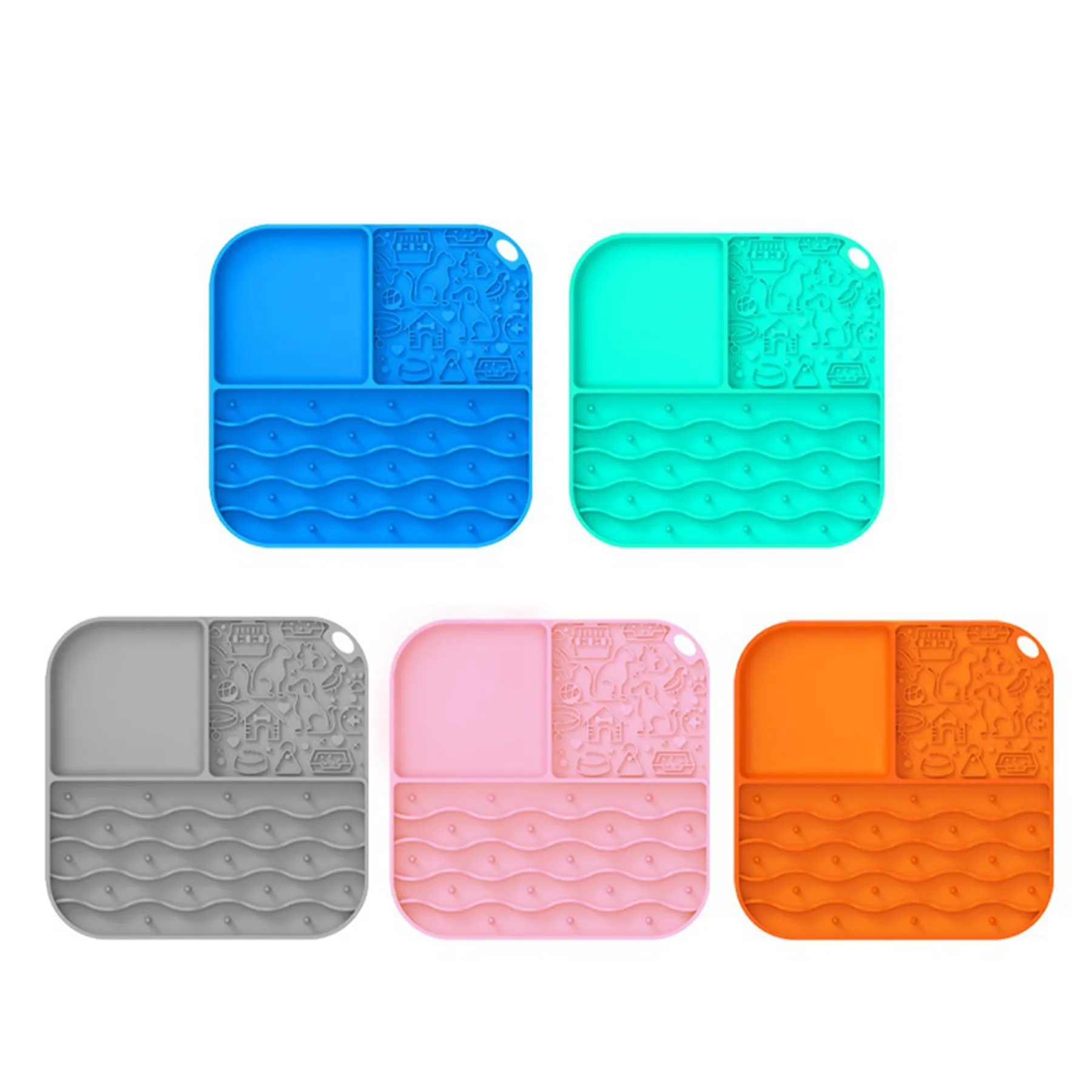 4 Compartments Square Silicone Slow Pet Feeder 8
