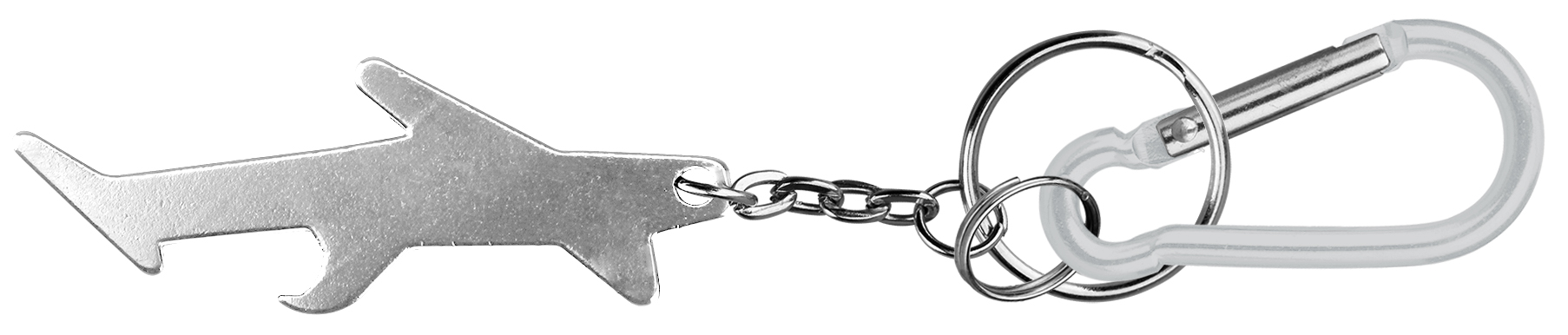Plane / aircraft shaped aluminum bottle opener with key chain and carabiner 4